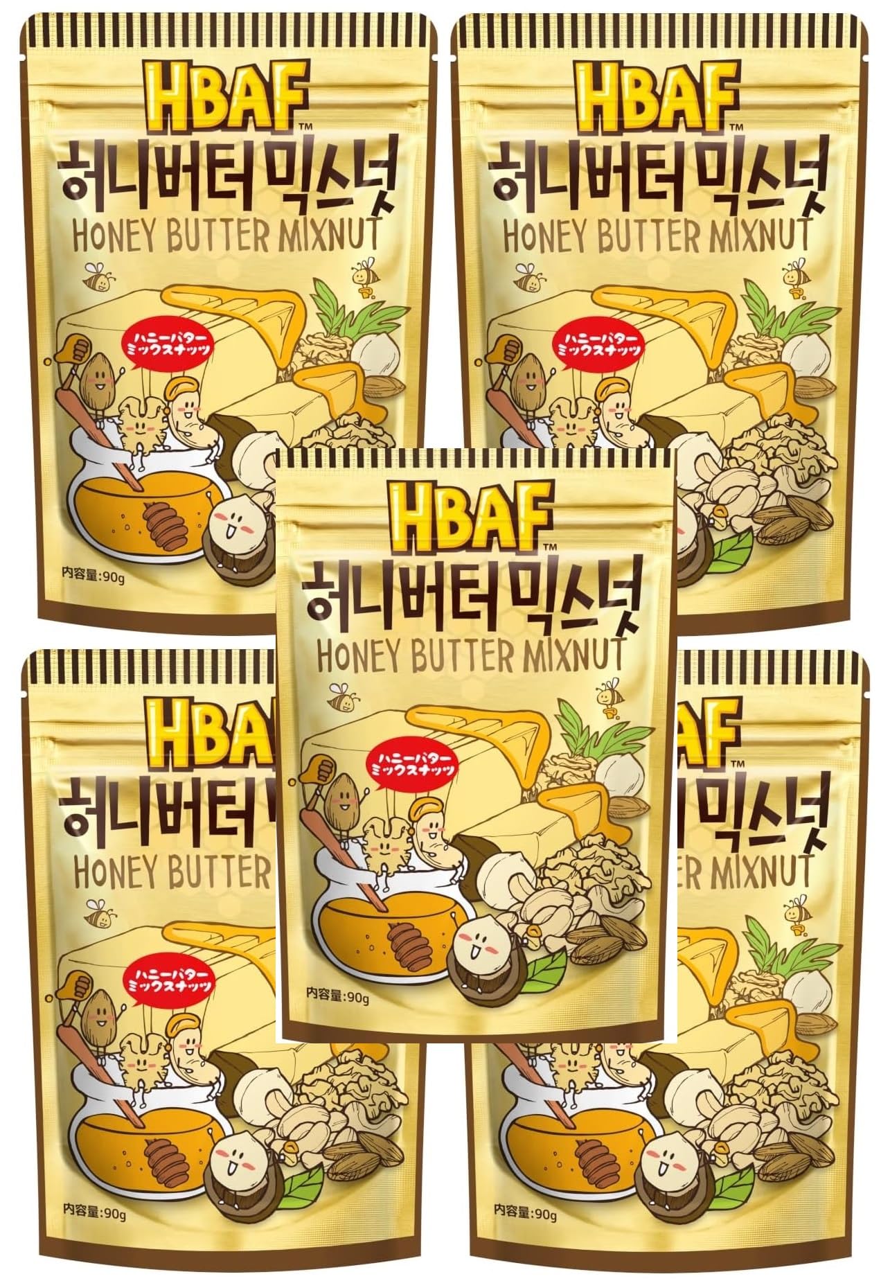 Amazon | 韓国 ハニーバターミックスナッツ 90g×5個セット アーモンド