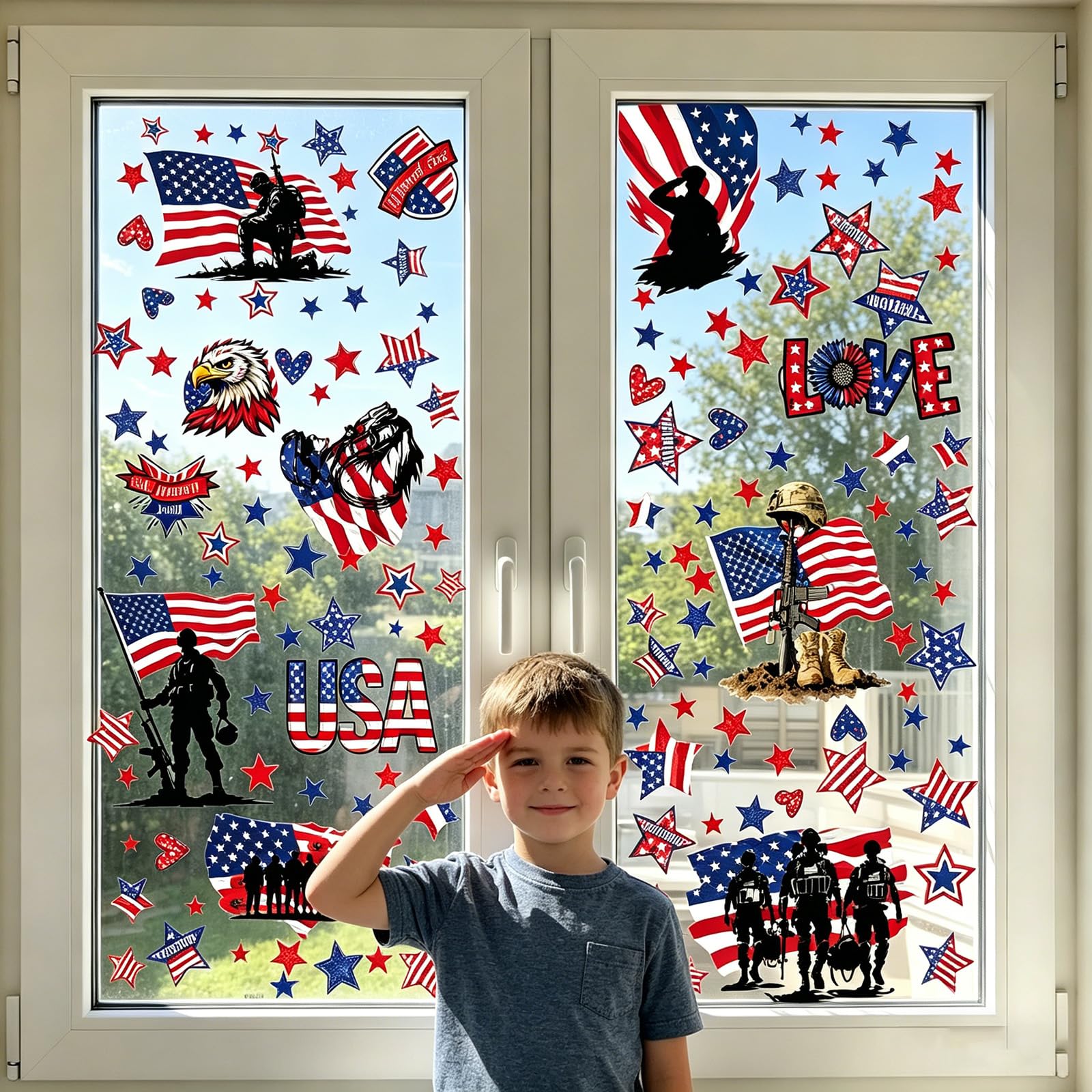 AhfuLife USA 4th of July Window Clings for 250 Years Anniversary - Image 4
