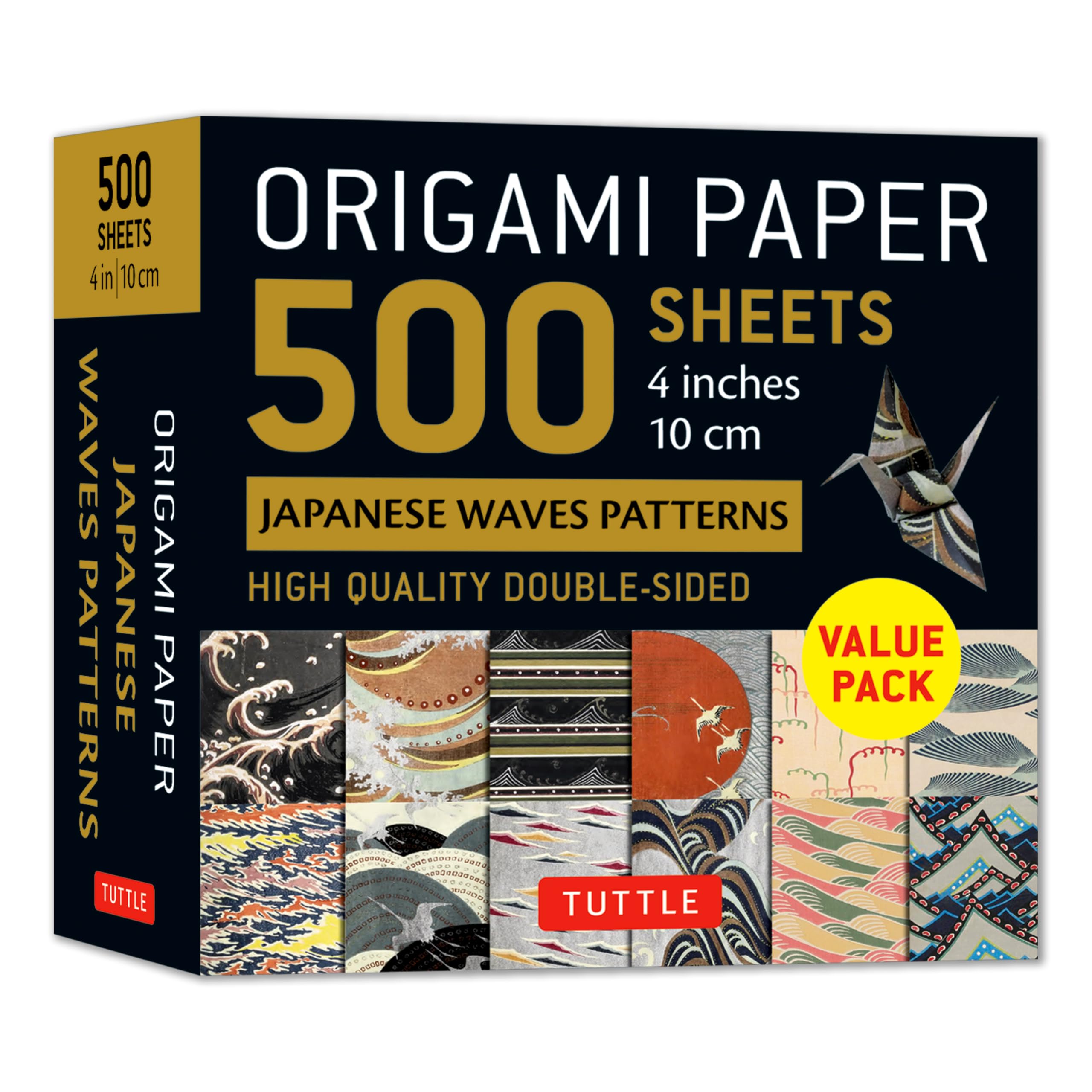 Origami Paper 500 sheets Japanese Waves 4" (10 cm)