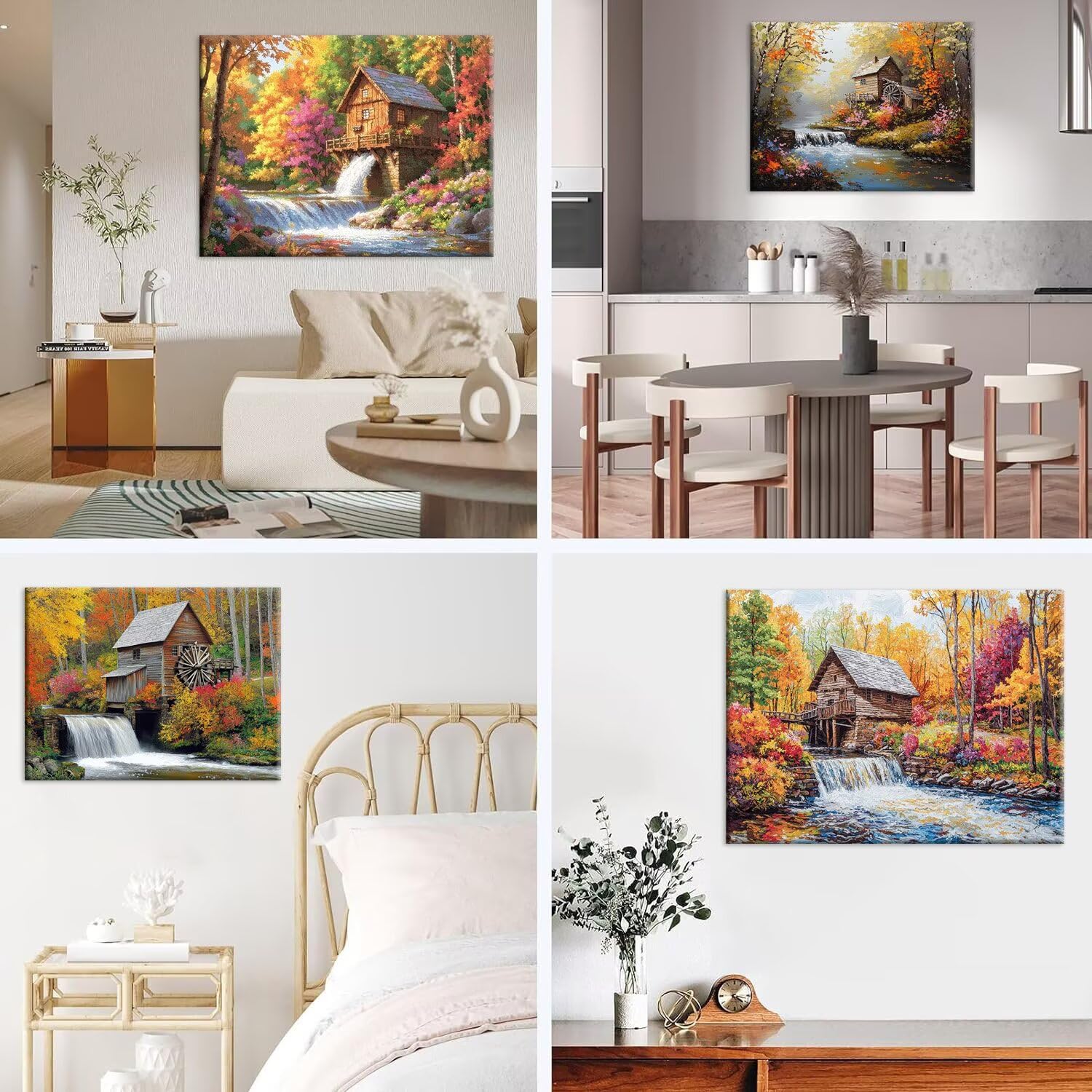4 szt. Lodowisko Diamentowe malowanie domkiem, 5D Diament Malarstwo Pełny zestaw, DIY Dorośli DIY Kryształ Diament Malarstwo Dla, Malarstwo Do Dekoracji Ściany Domu Prezent 60x80cm O833