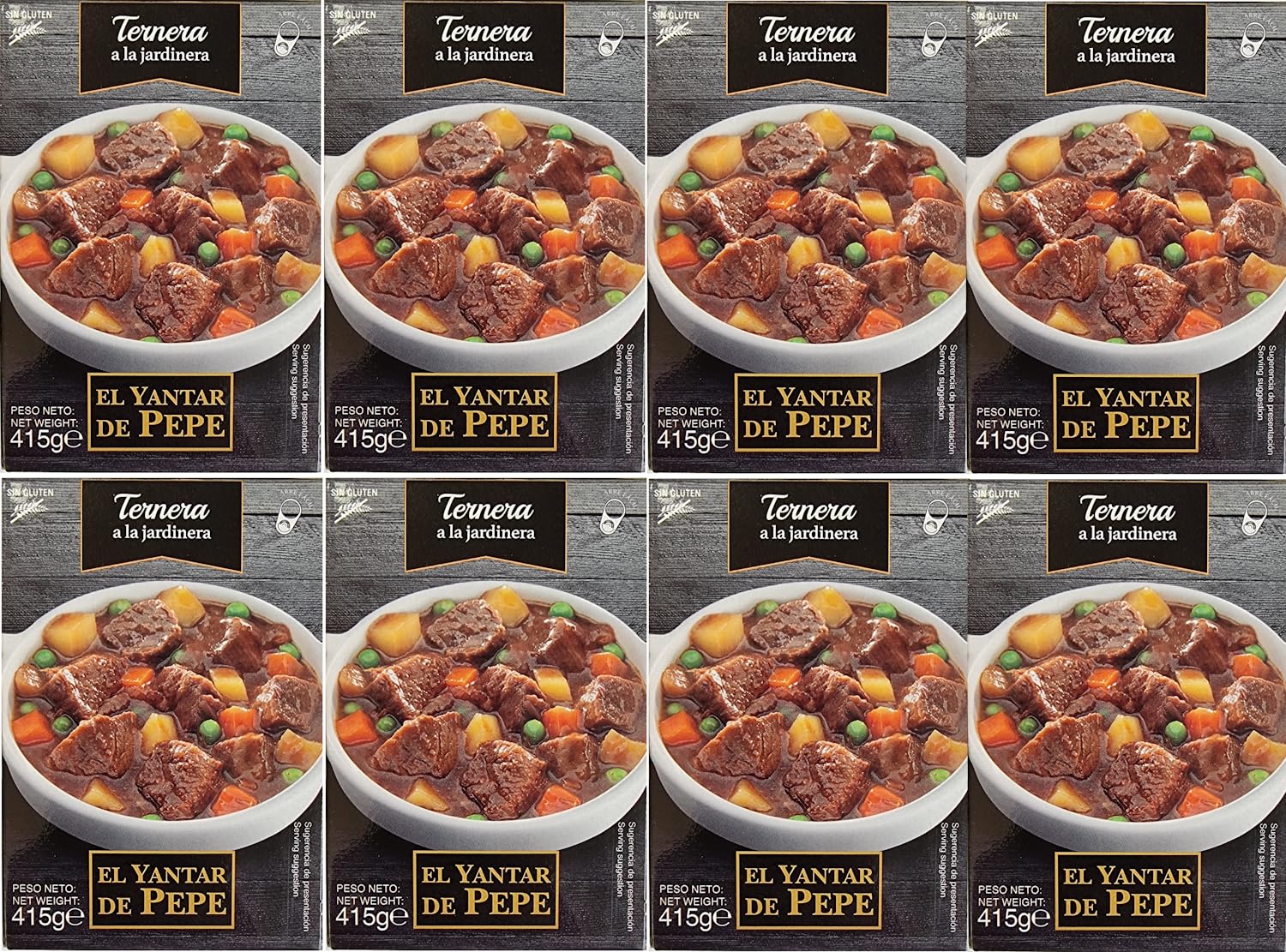 Genérico Ternera a la jardinera Yantar de Pepe 415 g., [PACK 8 UNIDADES]