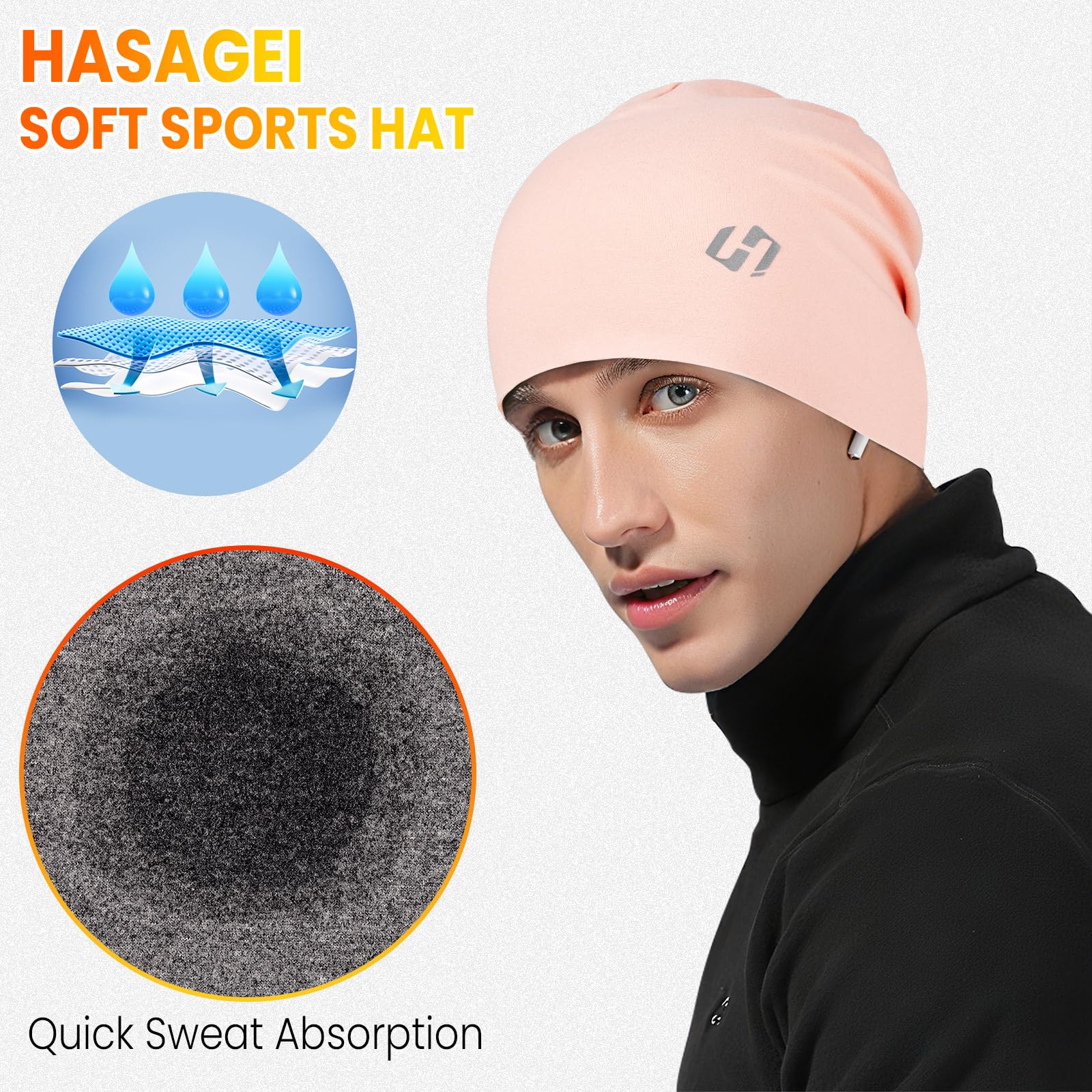 HASAGEI Berretto da uomo, berretto da donna, berretto da corsa, in pile, comodo per corsa, moto, sport all'aria aperta, inverno