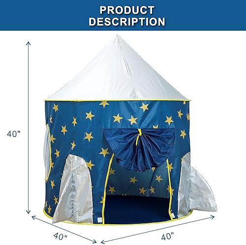 Miniatura 3 de Tienda de campaña de juego de barco cohete para niños, tiendas plegables para interiores y exteriores, juguetes para niños de 3456789 años