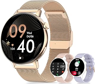 Smart Watch for Women Dial/Answer Call Fitness Tracker Watch with Heart Rate Blood Oxygen Sleep Monitor Pedometer 1.32" Waterproof Digital Smart Watch for Android Phones and iPhone, Gold