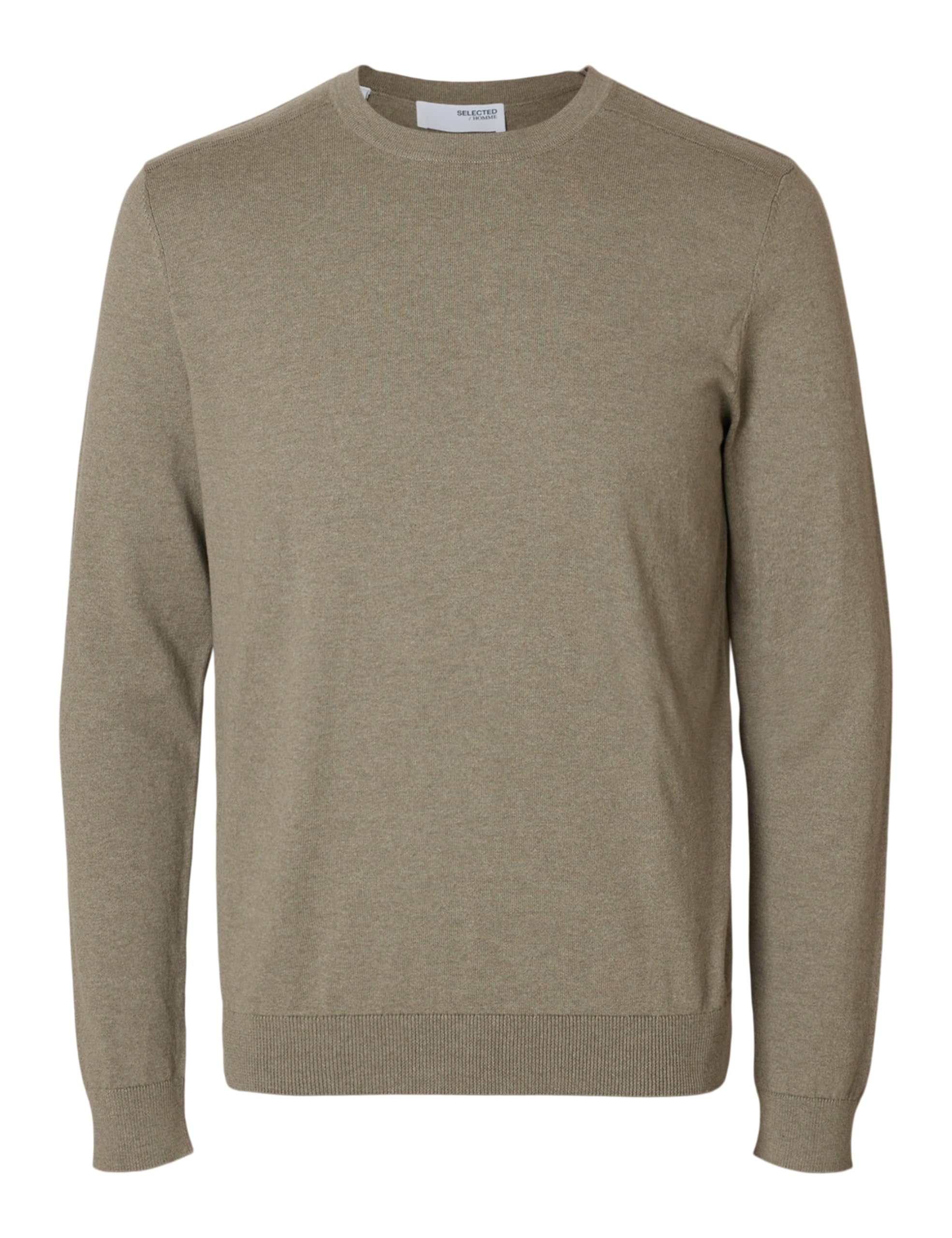 Selected Homme Men's Vetiver/Detail: Melange Seleted Homme Slhberg Crew Neck Noos Knitted Jumper, L