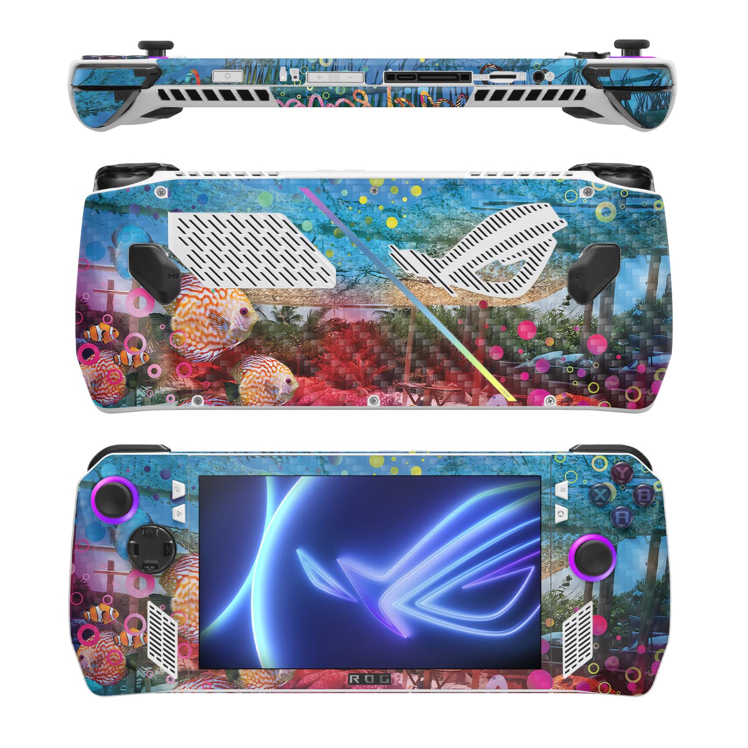 MightySkins Carbon Fiber Skin Compatible with Asus ROG Ally - Tropical Resort | Protective, Durable Textured Carbon Fiber Finish | Easy to Apply