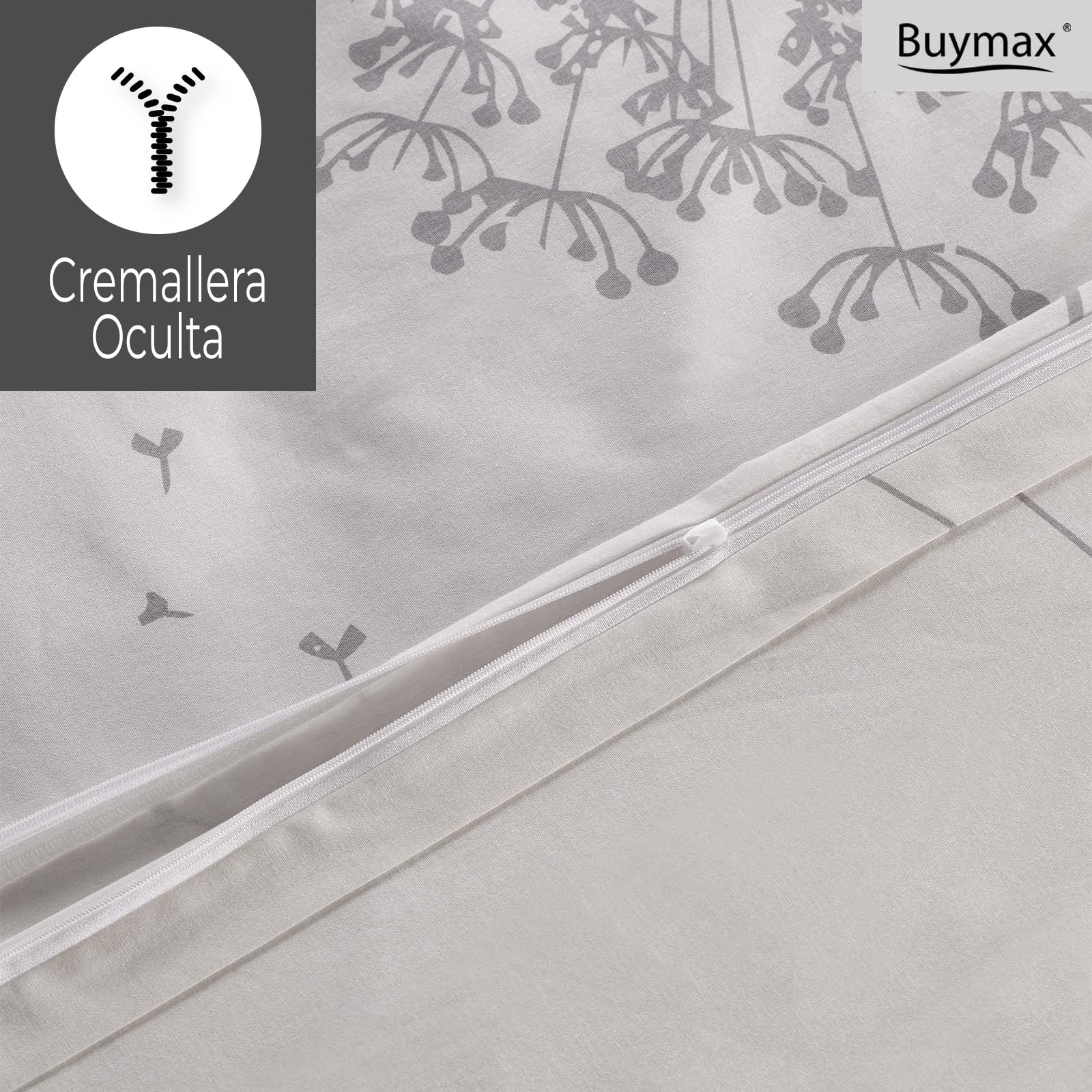 Buymax® Juegos de Sabanas Algodón, Ropa de cama de 200 x 220 cm, 100% algodón, 3 piezas, juego de ropa de cama de 200 x 220 cm con 2 fundas de almohada de 80 x 80 cm, certificado Öko-Tex Renforcé