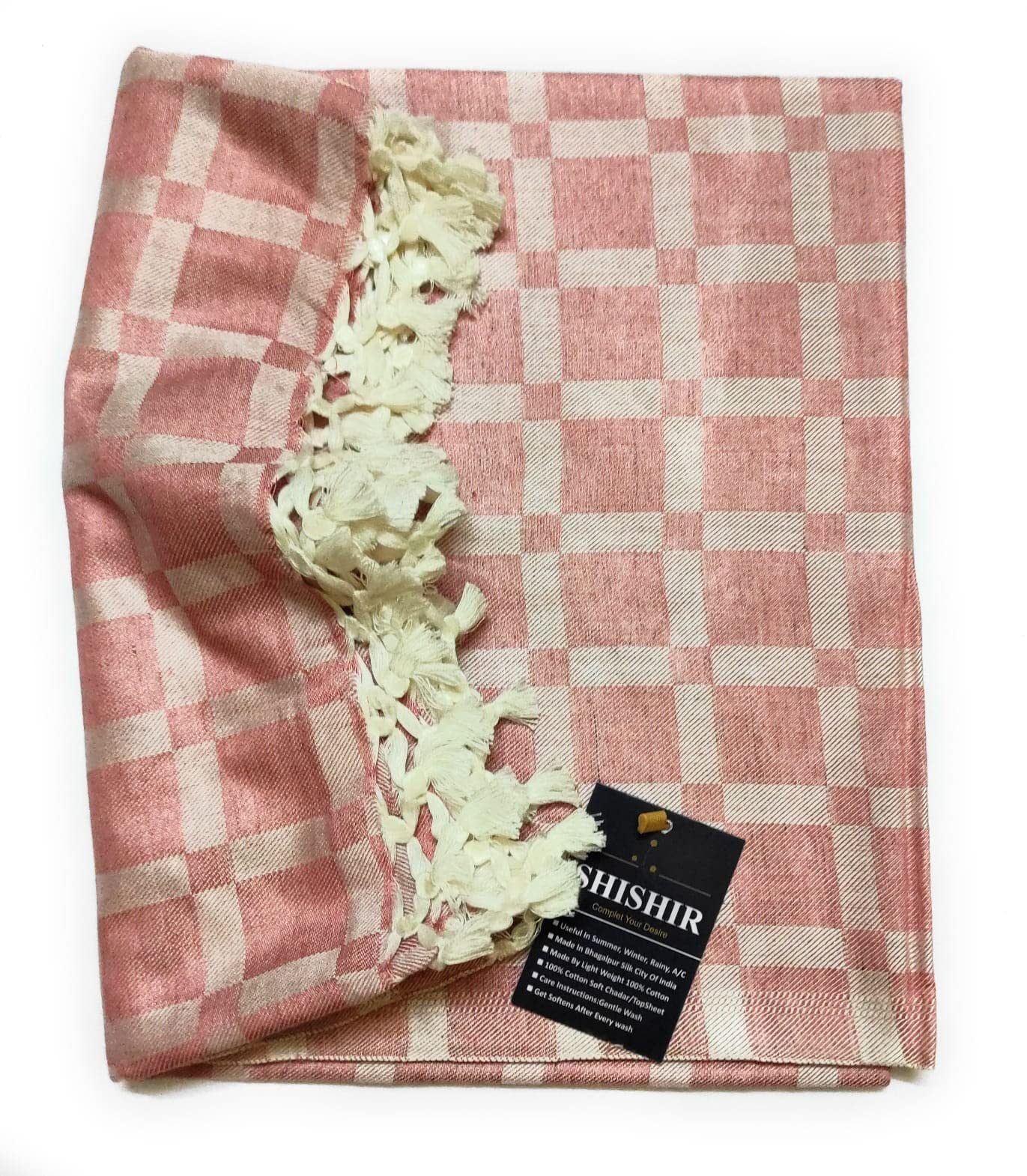 SHISHIR Organic Cotton Silky Soft 3D Bhagalpuri Dull chadar Designer Blanket & Duvet Thin Layer Blanket (52X94 Inch Single Size)-image-40