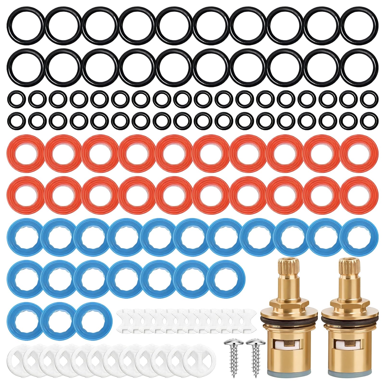 2 Pcs Universal Tap Cartridge, Brass Ceramic Disc Leak-Proof Kit