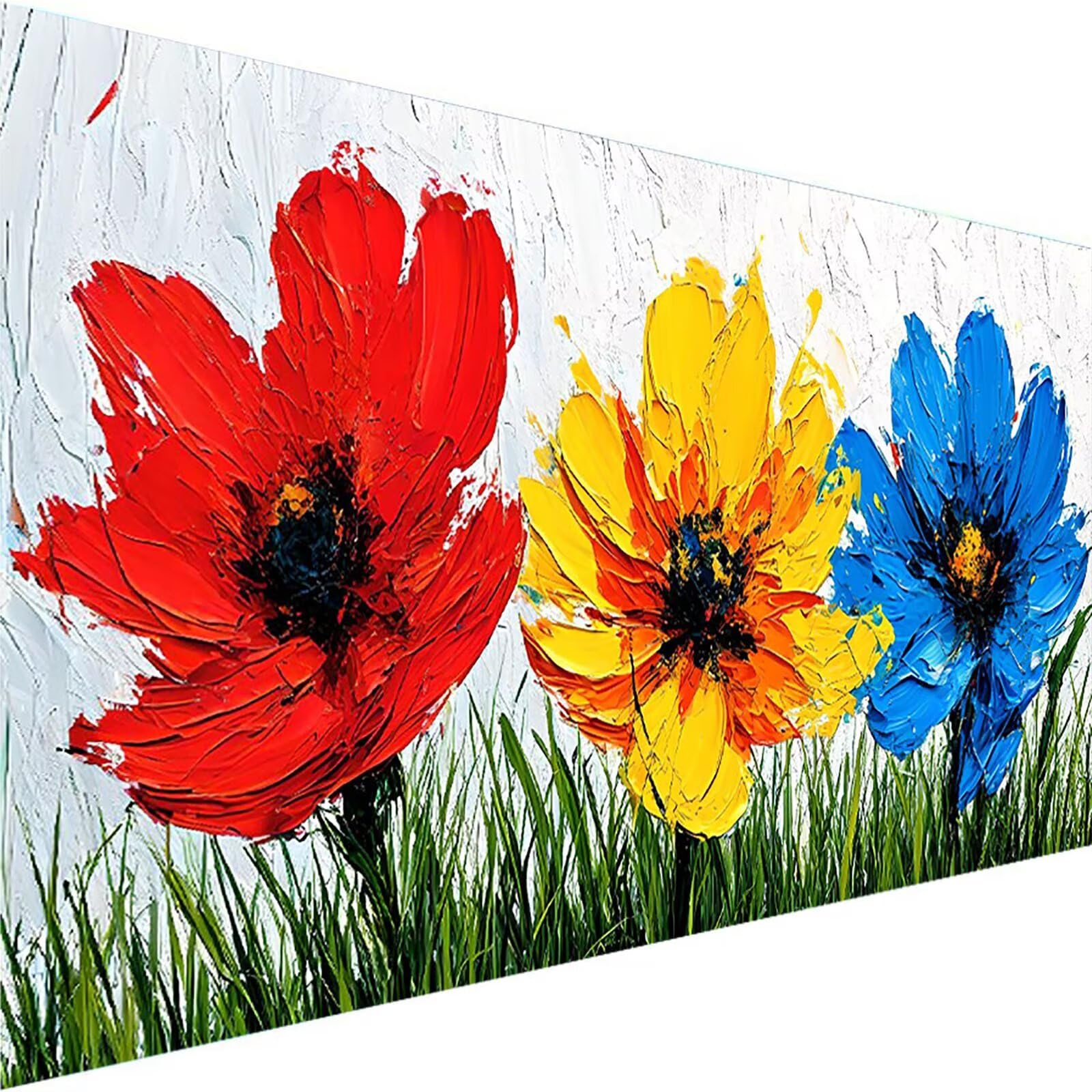Malen nach Zahlen Kinder Blume, Geschenke für Mädchen Junge, Bastelset Kinder, Malen nach Zahlen Laub | Malen nach Zahlen Ohne Rahmen, für Home Wand Dekor Geschenk (60x120cm) Bastelset Erwachsene 6-F