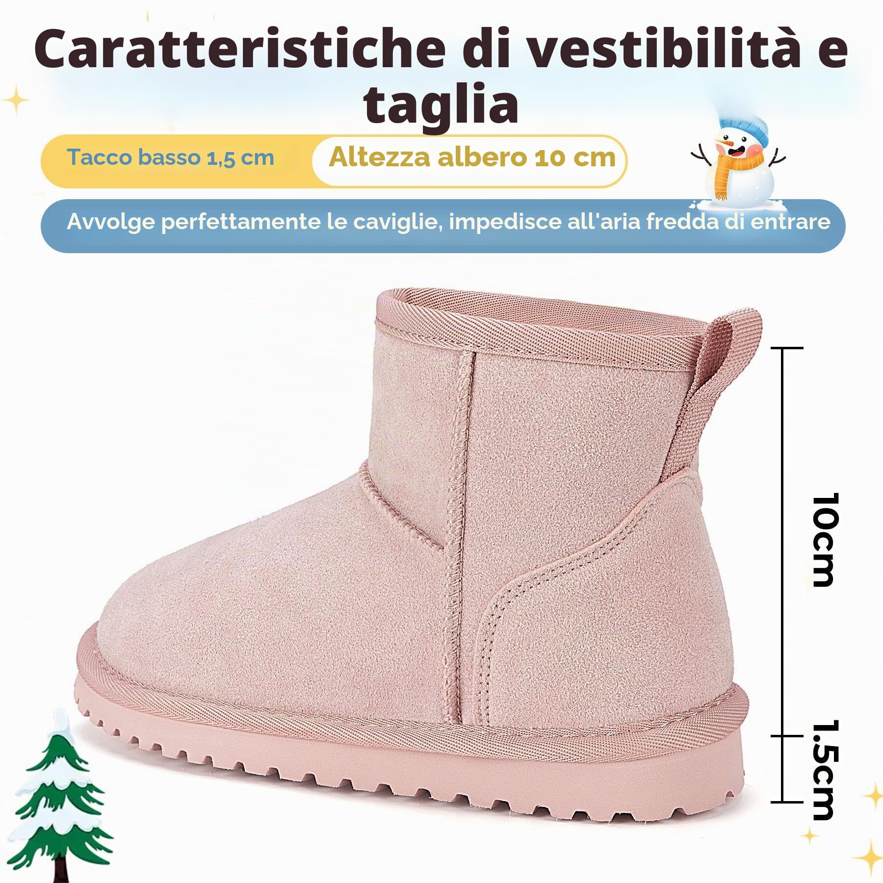 Mishansha Stivali da Neve Bambini Calde Foderate Invernali Gr.24-36 | Scarpe Invernali,Fodera Calda,Antiscivolo,Bambino e Bambina,Stivaletti Invernali,Escursionismo Neve