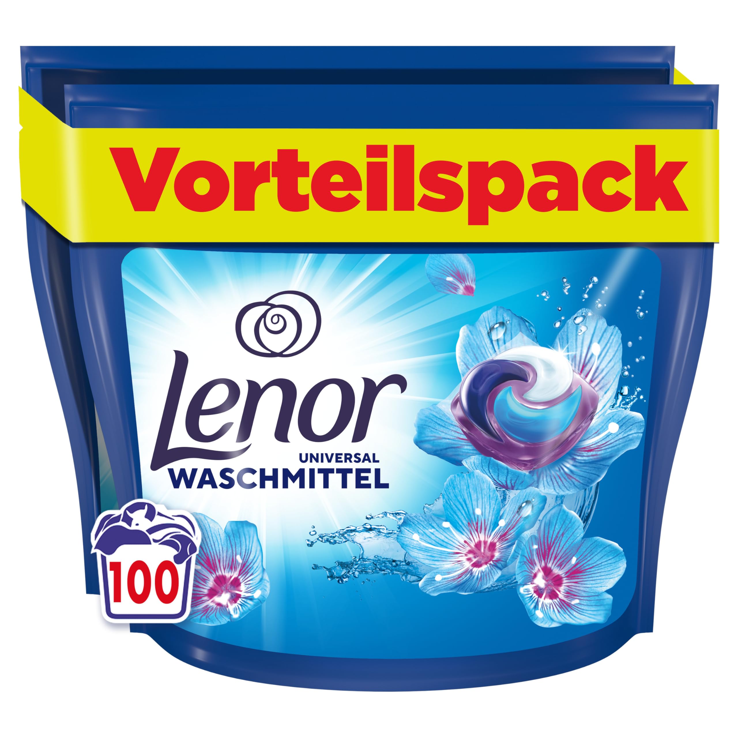 Lenor Waschmittel Pods, 100 Waschladungen, Aprilfrisch, Vollwaschmittel, Langanhaltende Frische & Geruchsentfernung Bei Kaltwäsche