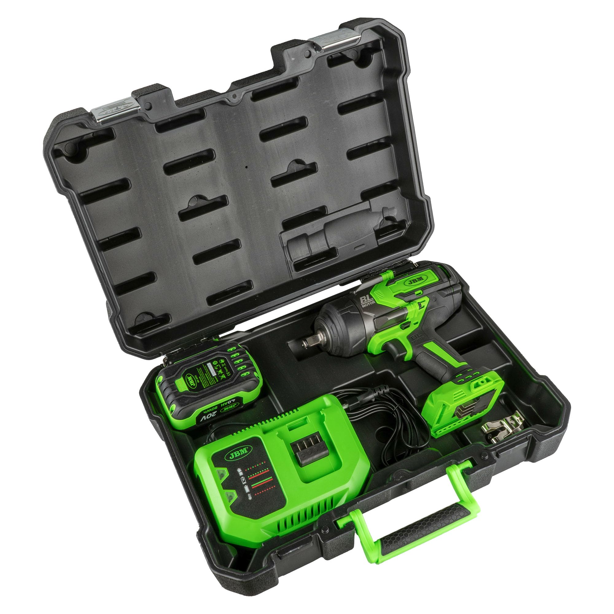 JBM JBM60044C Pistola de impacto brushless a batería de ½ (1300 nm) con maletín (INCLUYE BATERÍA Y CARGADOR)