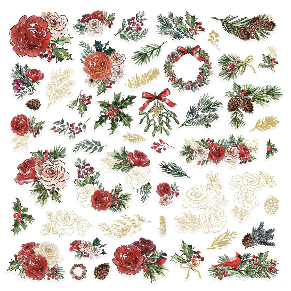 SpellbindersSCS-351 Handmade Holidays Floral Die Cuts from The Handmade Holidays Collection