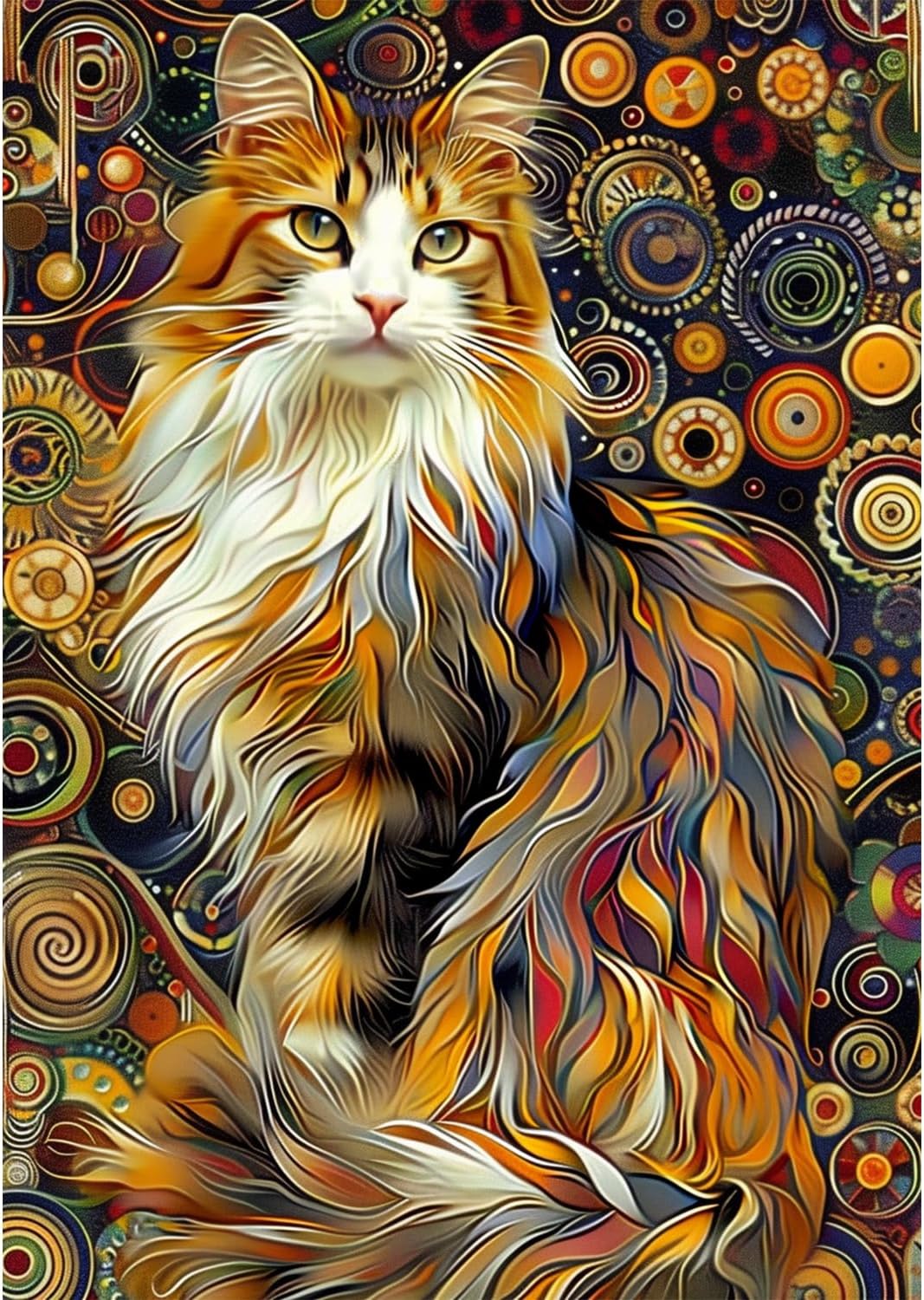 Cat Diamond Art Kits for Adults, Animal Diamond Art for Beginners 12X16 In