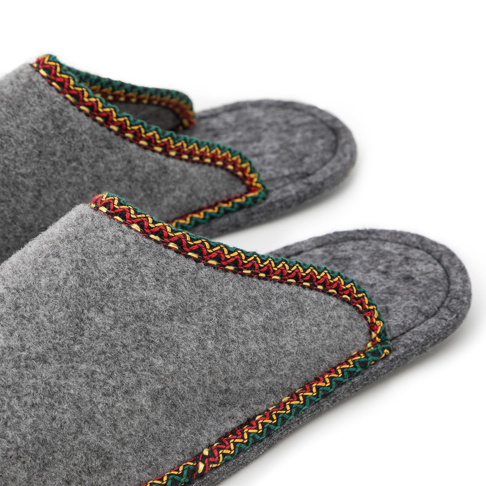 Pantoffelmann Filz Gästepantoffeln Set mit Filzsohle I 4 Paar Faltbare Filzschlappen gemischte Größen & Farben I Pantoffelset im großen Überpantoffel