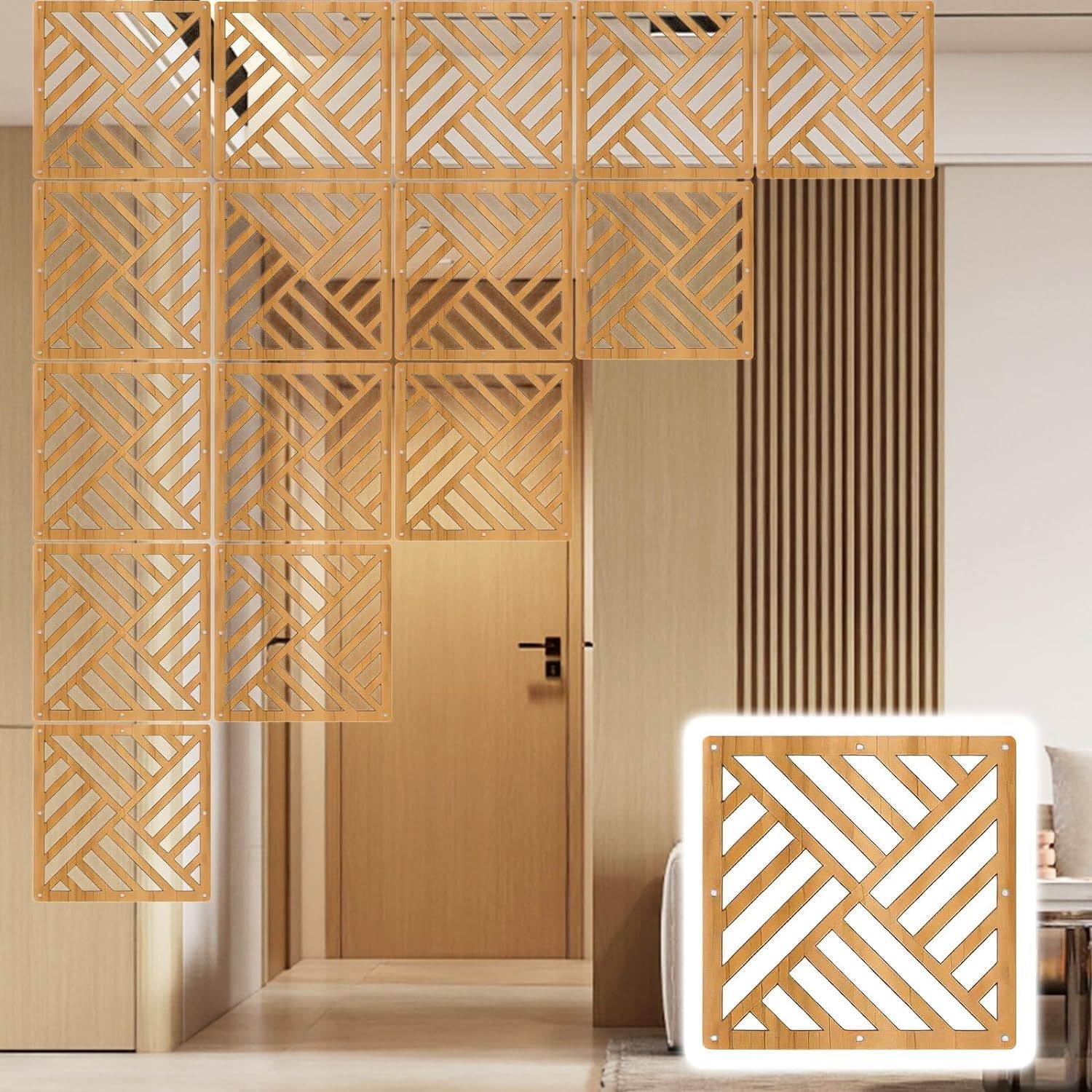 Divisorio da appendere per la privacy, pannelli in legno-plastica con accessori per casa, camera da letto, ufficio, hotel, ristorante, decorazione fai da te dal soffitto