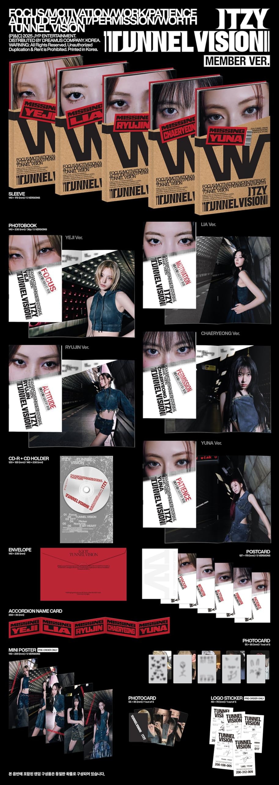 Amazon.com: ITZY Tunnel Vision 11th Mini Album (Member - RYUJIN
