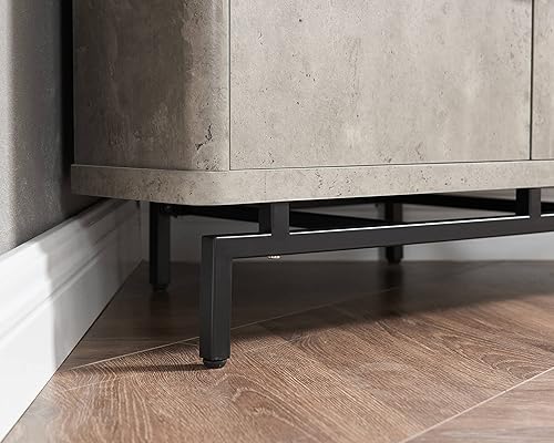 Miniatura 6 de Home Source Armario de licor de 68 pulgadas con asas de media luna y base de metal, ideal para bares y gabinetes de vino, espacio de almacenamiento