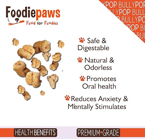 Miniatura 3 de FOODIEPAWS Bully Pop, 8 onzas  Masticables totalmente naturales con alto contenido de proteínas para perros  Totalmente digerible y sin granos