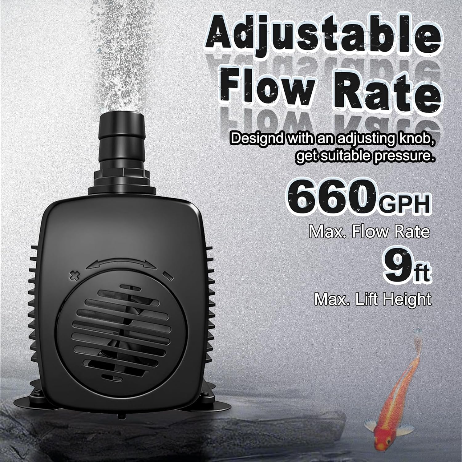 SongLong 45W 660GPH 10ft Cable Submersible Fountain Pump with Tubing | Overheat Protection | for Outdoor Garden, Pond & Hydroponic Installations