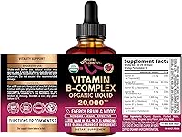 Vista 2 de Vitamina B-Complex orgánico USDA B5 ácido pantoténico B12 metilcobalamina B1 tiamina B6 piridoxina B7 biotina B9 ácido fólico B3