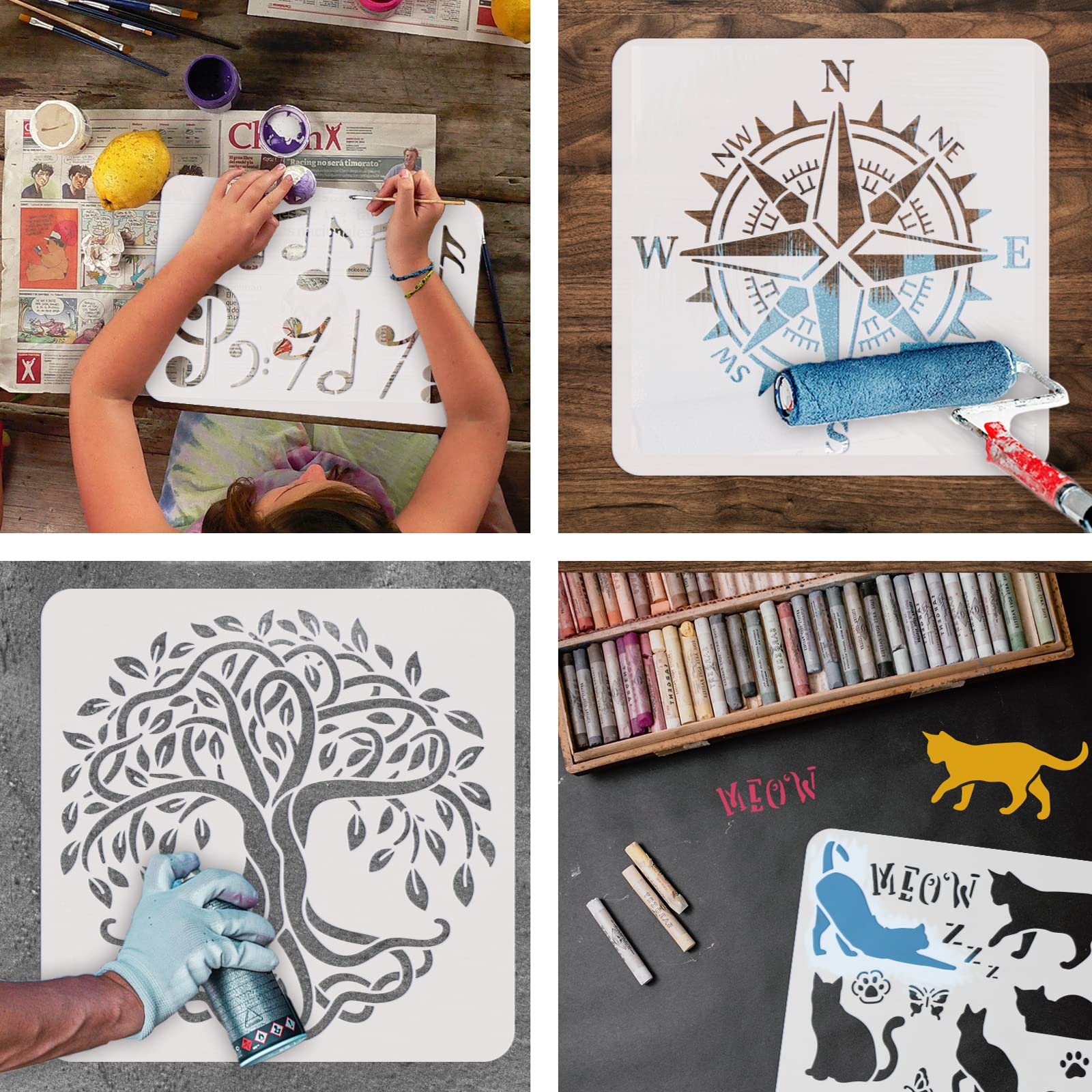 FINGERINSPIRE SkateBoarder Stencil 29.7x21cm Man & Skateboard Drawing Painting Stencils Plastic Skater Skateboard Stencils Reusable DIY Home Decor Stencil for Hip Hop Street Style Decor - Image 4