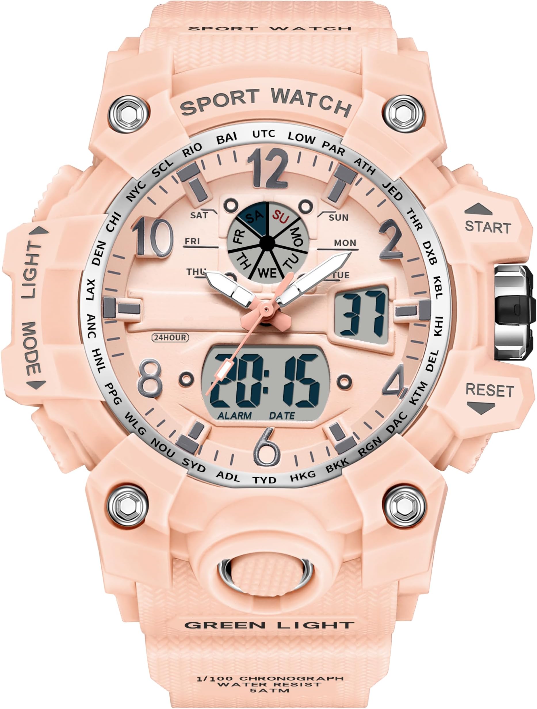 Women’s Digital Watch Waterproof Sport Watch Analog Wristwatch Military Tactical Watches LED Luminous Alarm Stopwatch Dual Time Wrist Watches