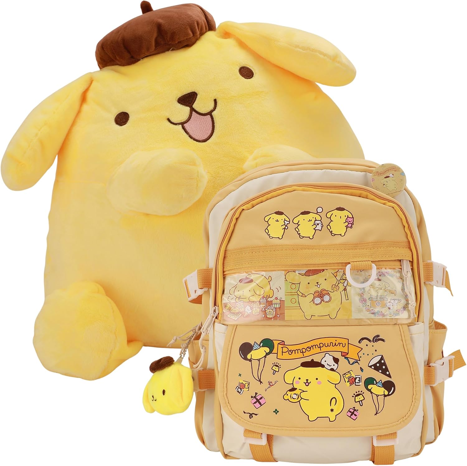 Juju Pompompurin Plush & Backpack Bundle Cute Kawaii
