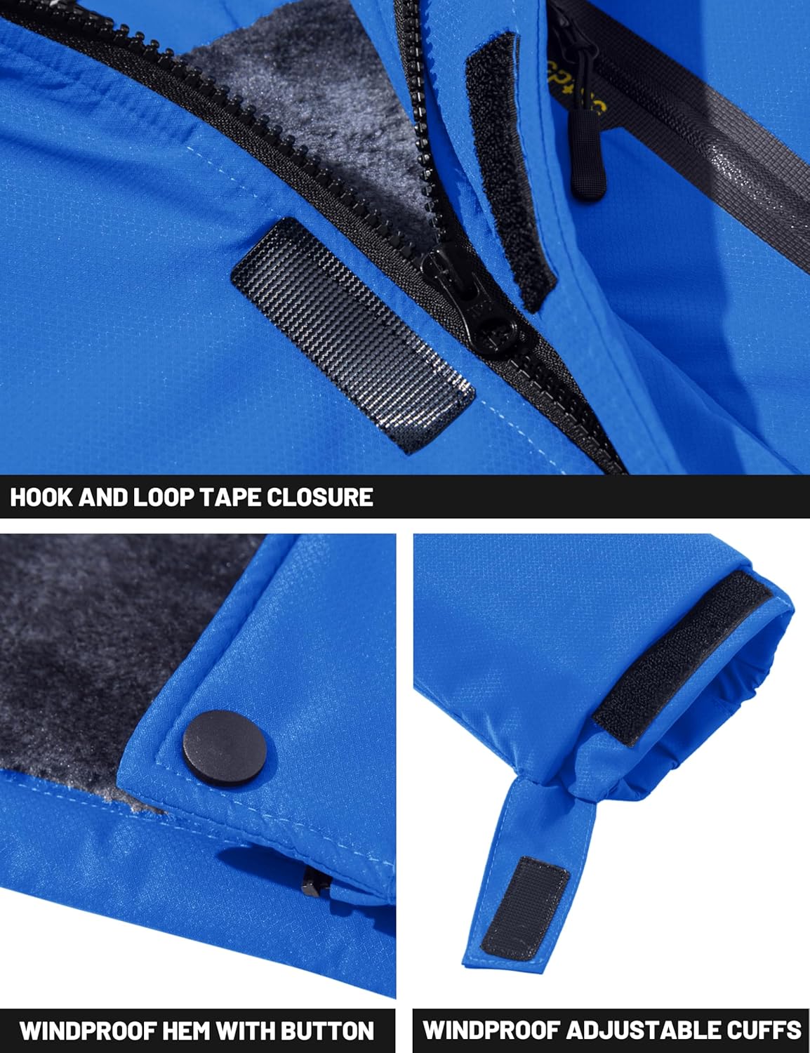 TACVASEN Men's Winter Skiing Jackets Water Resistant Fleece Coats Insulated Thermal Snowboard Jacket Parka Raincoat with Hood - Image 7