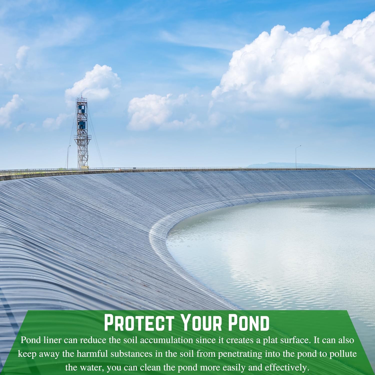 Farm Plastic Supply - 12 Mil String Reinforced Black/White Pond Liner - 12 Mil Fish Pond Liner, Pond Liners for Outdoor Ponds, Koi Ponds, Garden Fountain, Containment Liner (6' x 10')