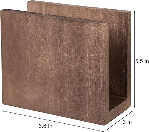 Miniatura 4 de Servilletero de papel de madera rústica, dispensador de almacenamiento de servilletas para mesas, accesorios de oficina de cocina para restaurantes,