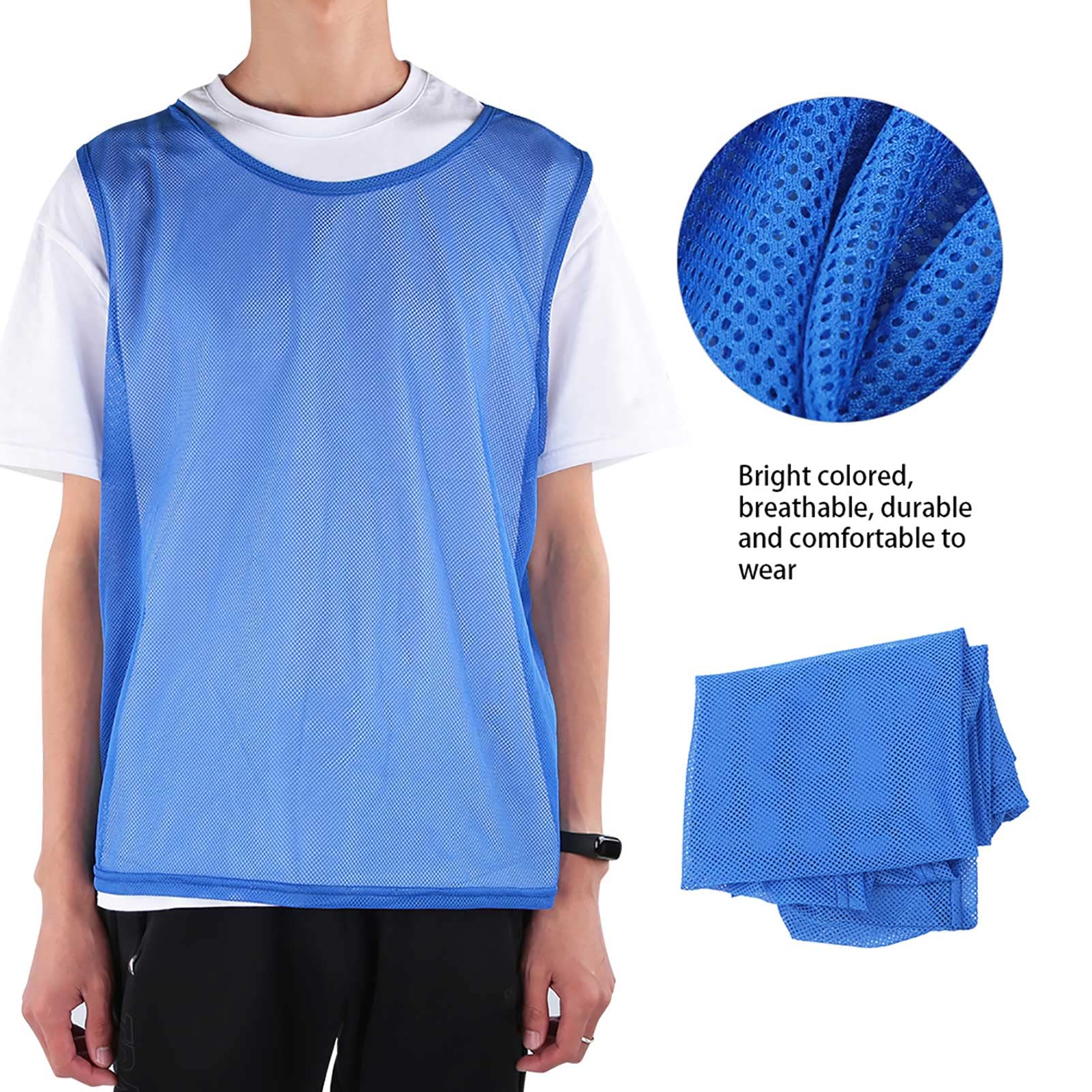 Entrenamiento de adultos transpirables Jersey, camiseta de baloncesto liviano, camisas sin mangas seca por tanques secos para entrenamiento de fútbol al aire libre