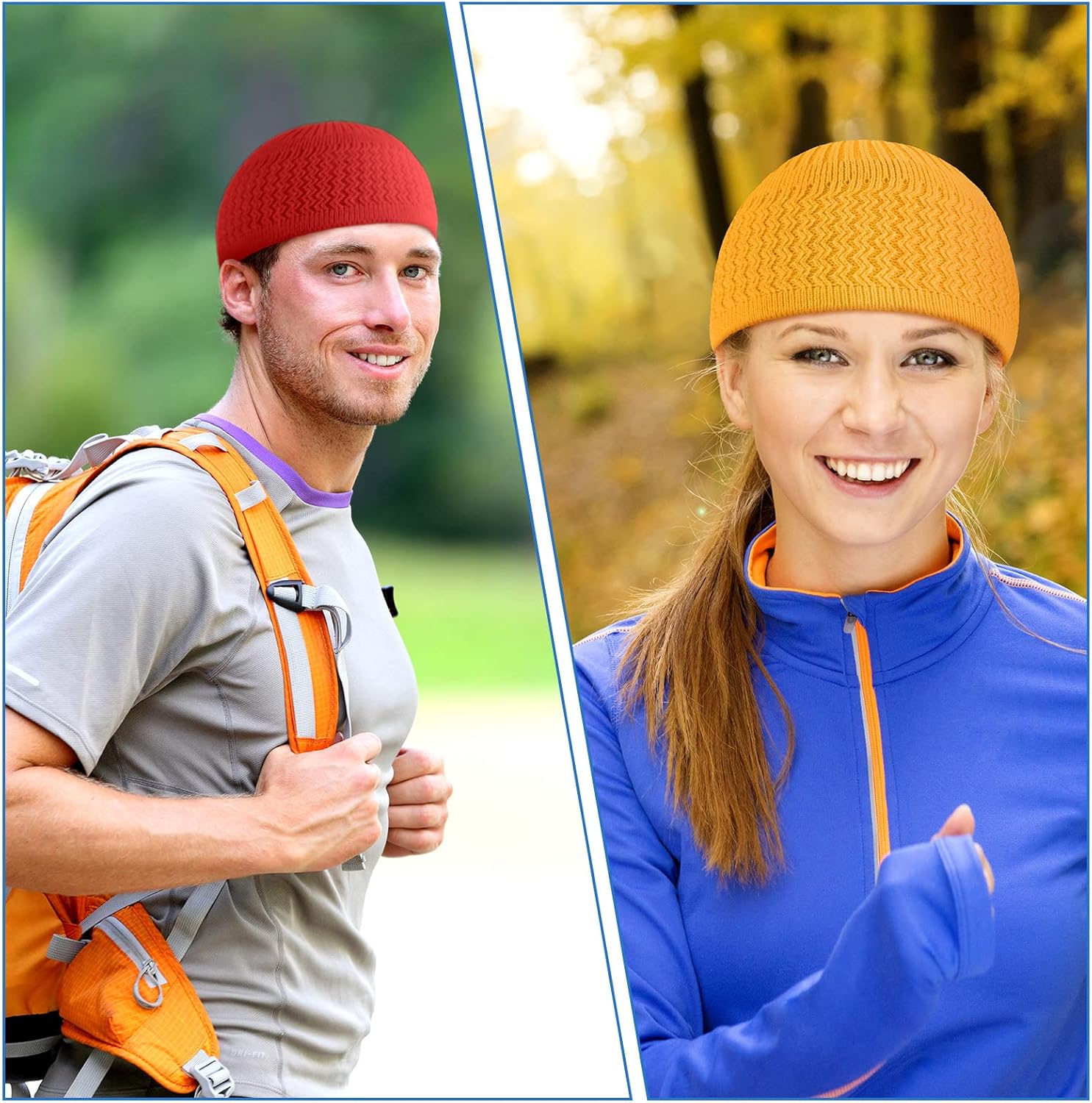 Mepase 12 Pieces Knit Kufi Hats Kufi Beanie Hat Skull Caps for Men Women Muslim Helmet Liner Breathable Ramadan Crochet Cap - Image 5