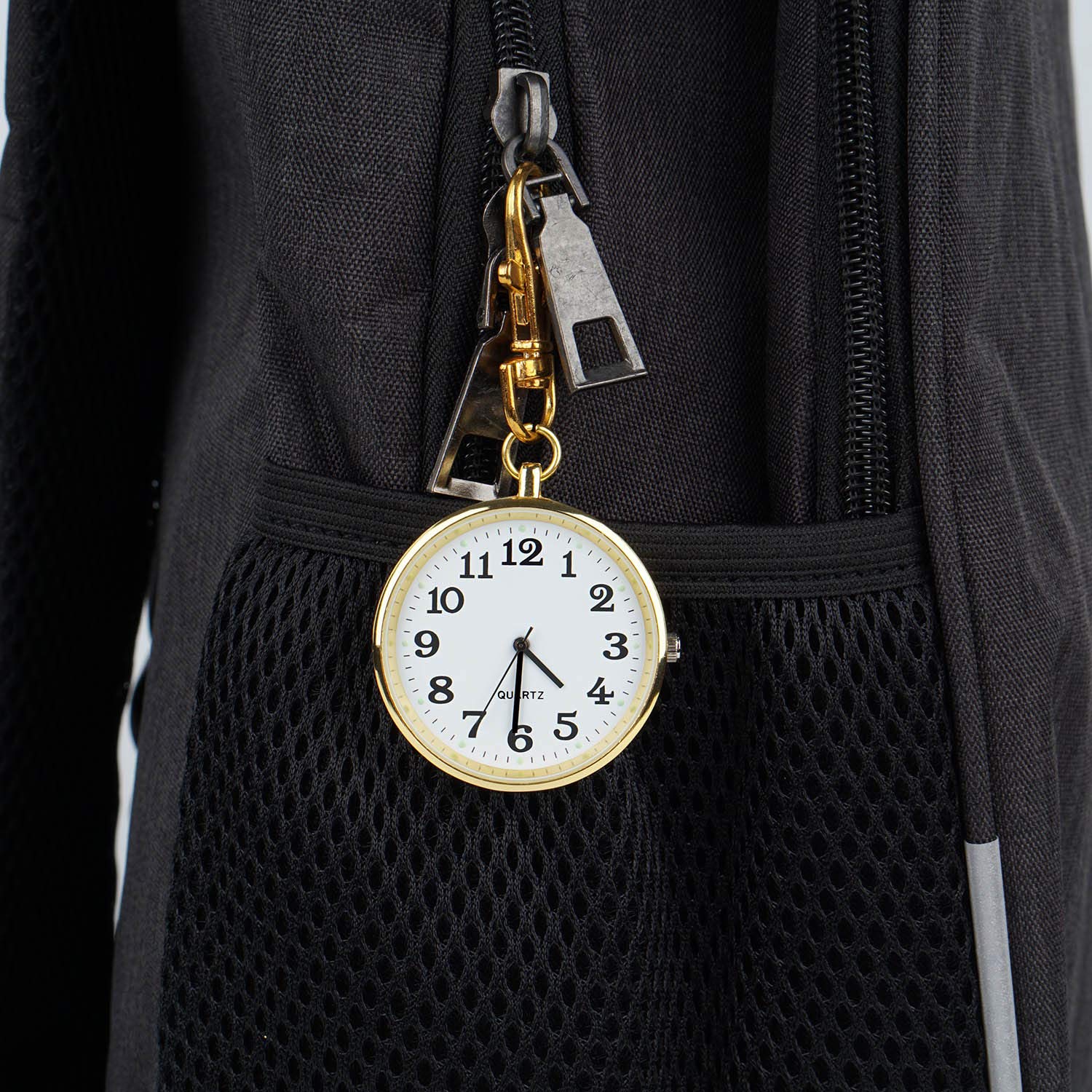 Reloj de Bolsillo Minimalista Cara Abierta Ultrafina con Hebilla de Llave Reloj de Bolsillo Unisex portátil Unisex(Bronze)