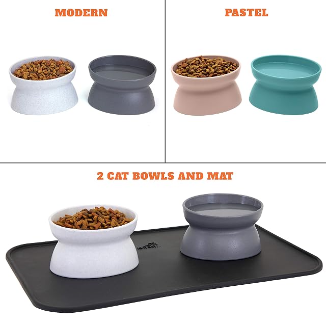 Foto 6 de 6 de Kitty City Colección de Cuencos elevados para Comida para Gatos/comedero para Mascotas sin estrés y Cuencos…
