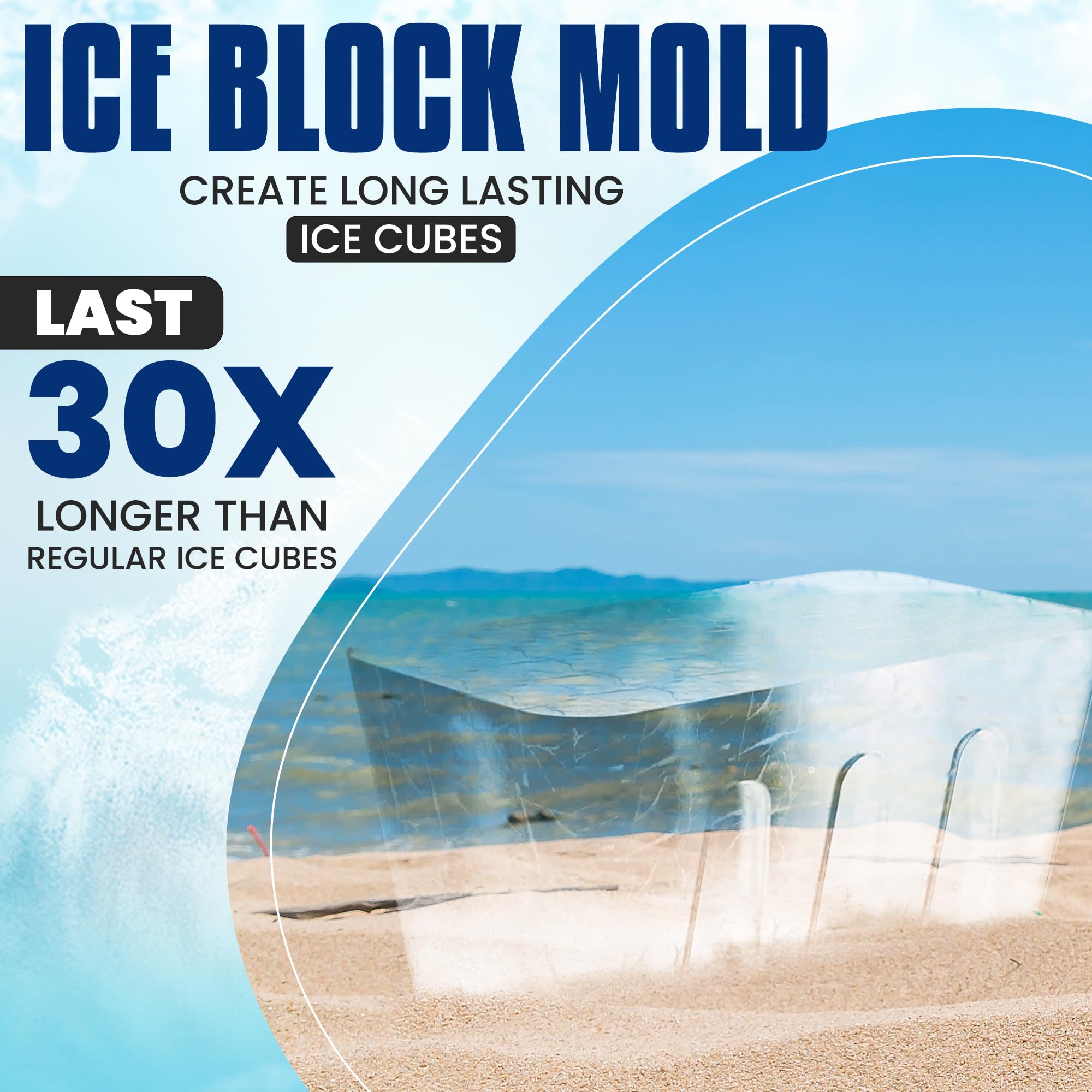 7lb Large Ice Block Mold for Ice Bath, Extra Large Ice Bricks, Cold Plunge Chiller, Water Chiller for Ice Bath, Large Silicone Ice Mold, Ice Bath Chiller