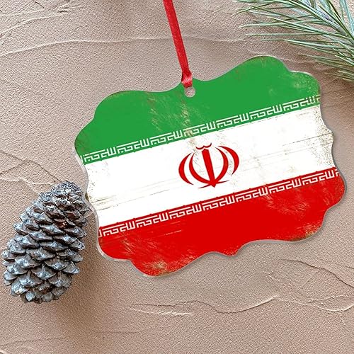 Miniatura 6 de Adornos colgantes de Irans con bandera de ciudad recuerdo de Navidad decoración interior del hogar elegante redondo acrílico colgante para familia