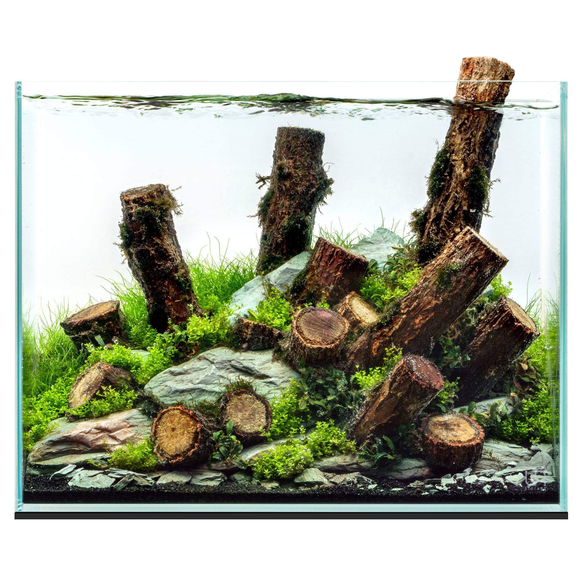 UNS Ultra Clear Rimless Tank - 5.8GAL | 22.1L - 14.17x8.66x11.02 | 36x22x28 CM, 5mm Glass Thickness, Leveling Mat Included - Low Iron, High Clarity Fish Tank w/ 45° Mitered Edge - [5T]