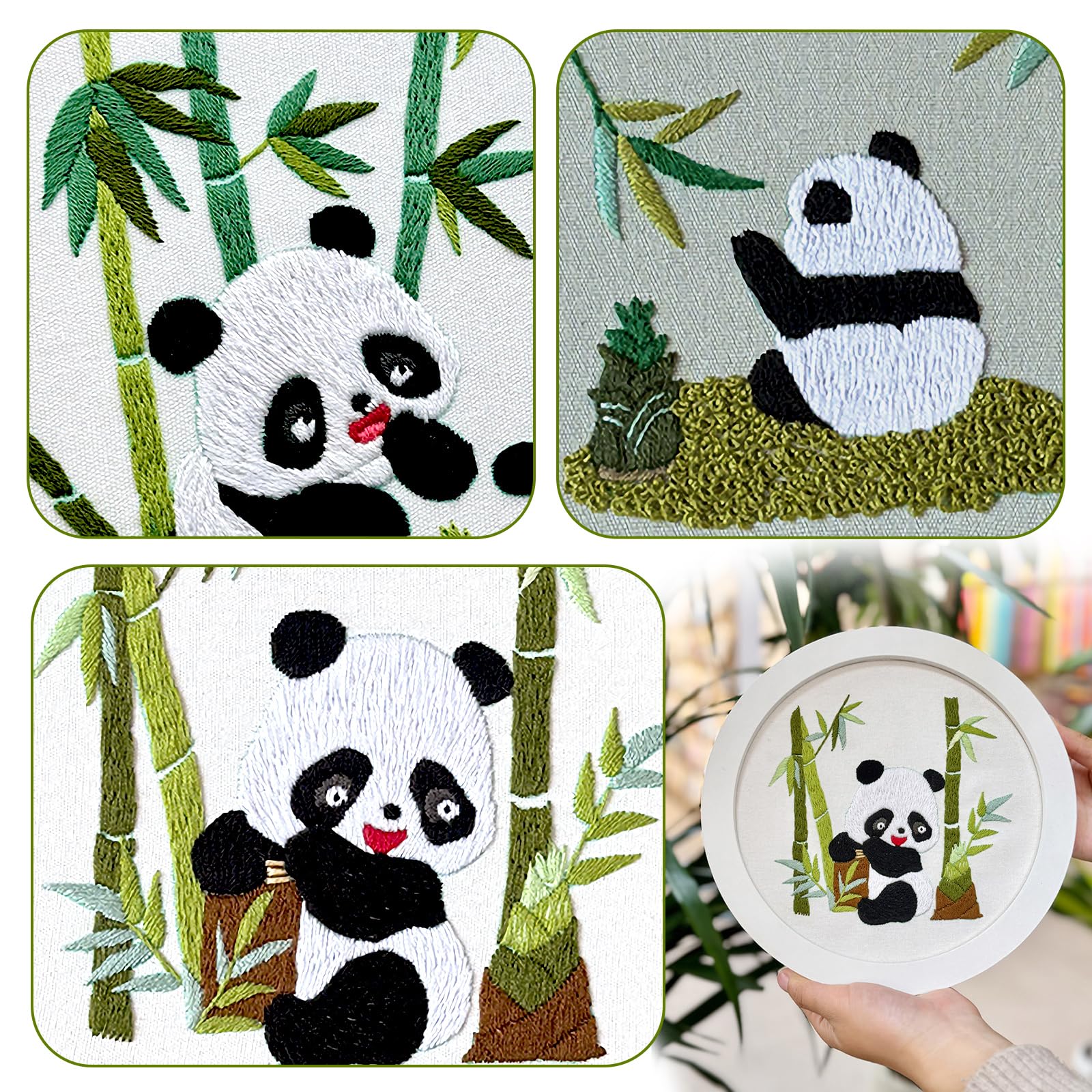 Kit De Broderie Au Point De Croix Pour Débutants Motif Panda