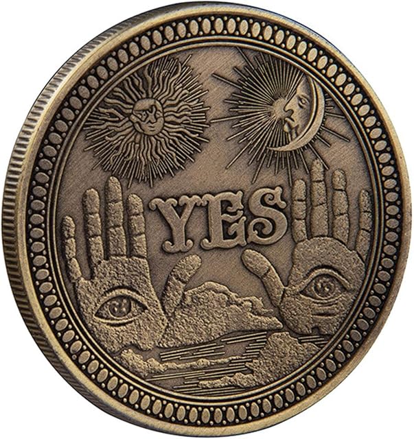 DELITLS Yes No Challenge Coin Collector's Medallion Souvenir, Decision Maker(Bronze)