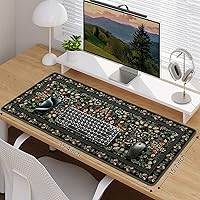 Vista 3 de iCasso Desk Mat for Keyboard and Mouse, Large Mouse Pad, Desk Pad Mat, Anti-Slip Big Mousepad with Stitched Edges for Computer Desktop(Floral)