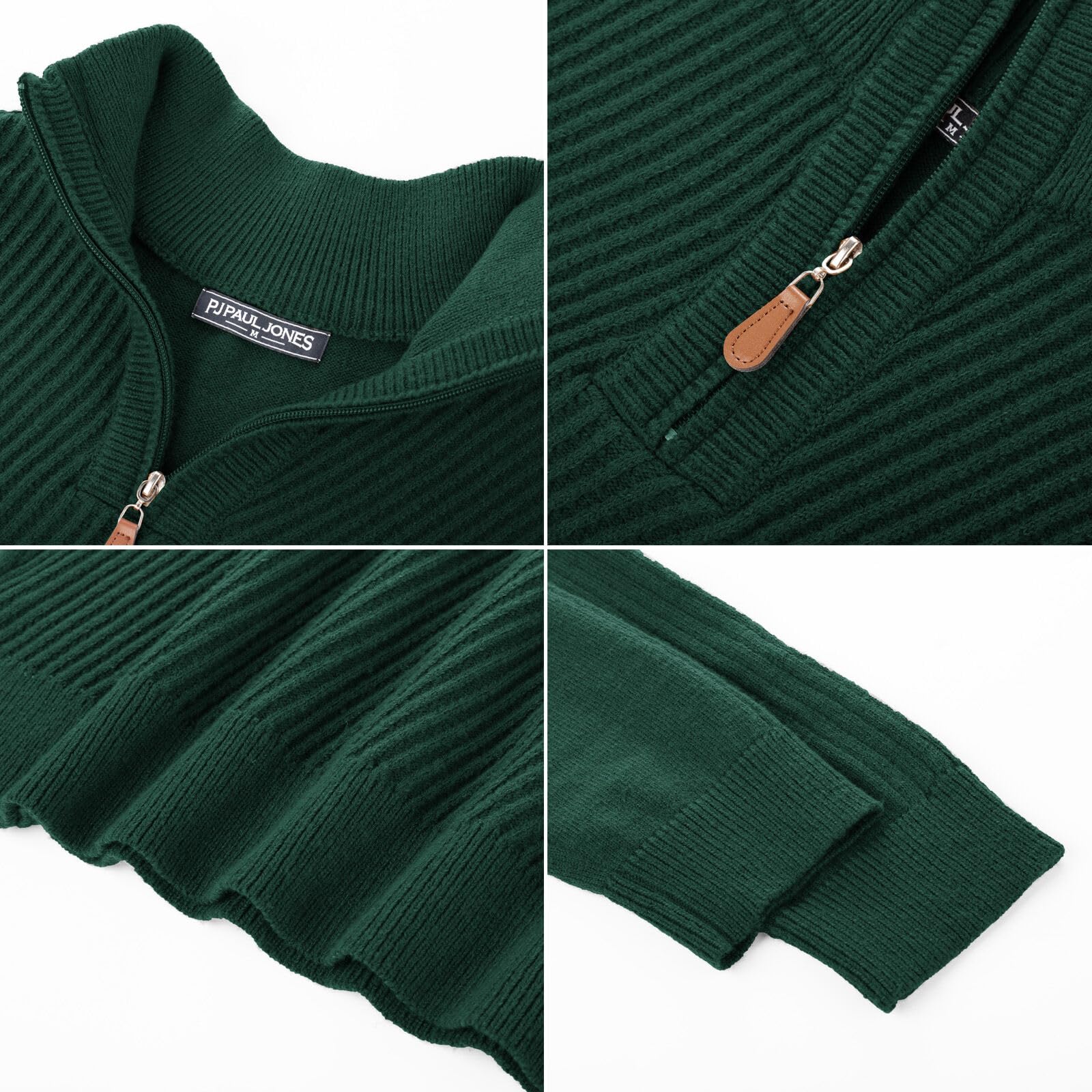 PJ PAUL JONES Herren Rollkragenpullover 1/4 Zip Troyer Pullover Langarm Strickpullover mit Turtleneck Sweater Pulli Winterpullover