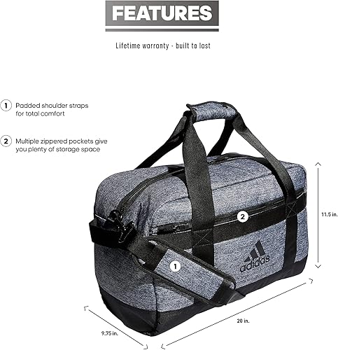 Miniatura 2 de adidas Bolsa de lona amplificadora, Jersey Onix GrisNegro, Bolsa de lona para amplificador