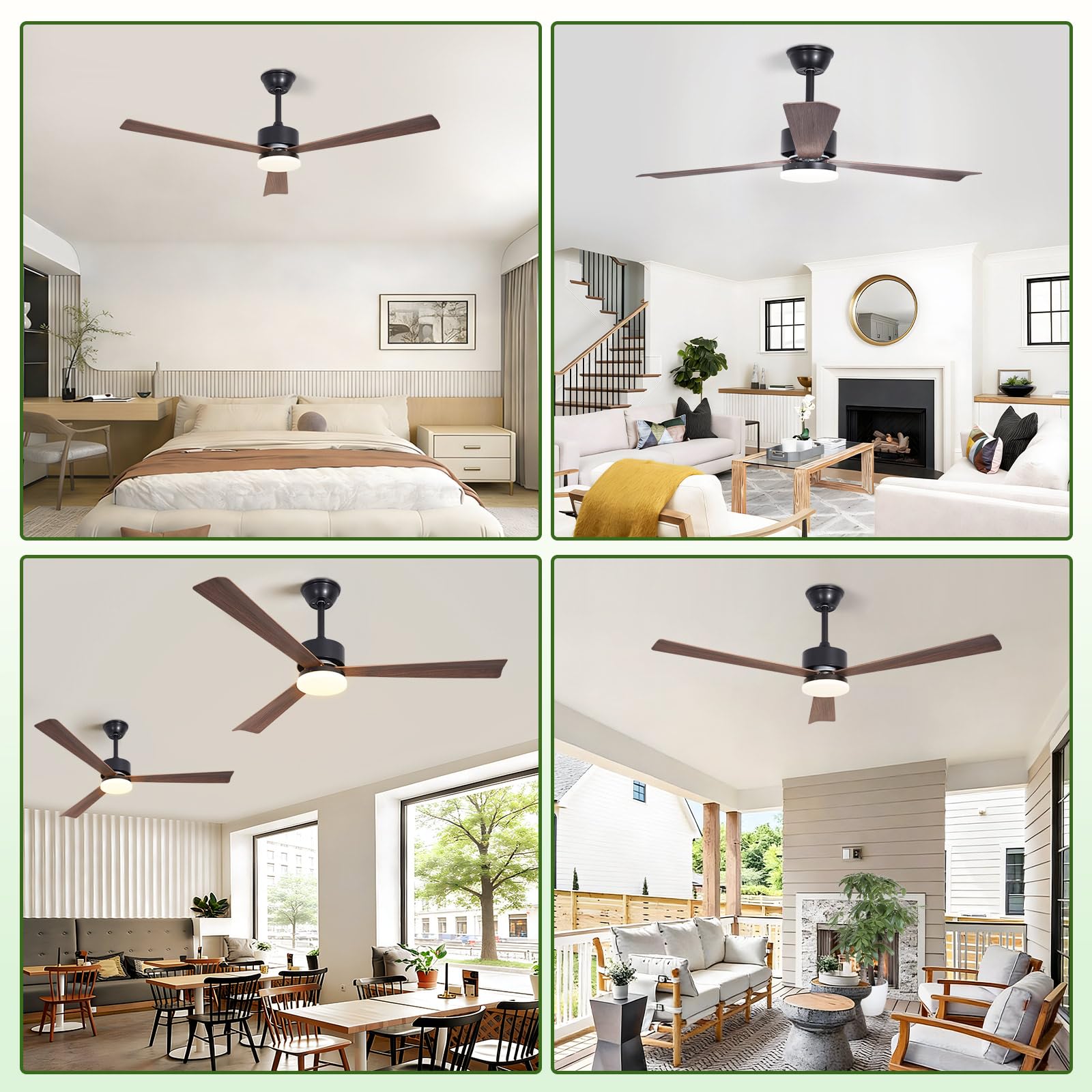 Glitzerlife LED Deckenventilator mit Beleuchtung und Fernbedienung | 22W Deckenventilatorn leise 131cm Ventilator mit Licht Dimmbar 6 Gang Timer Deckenlampe Ventilator Schlafzimmer Wohnzimmer