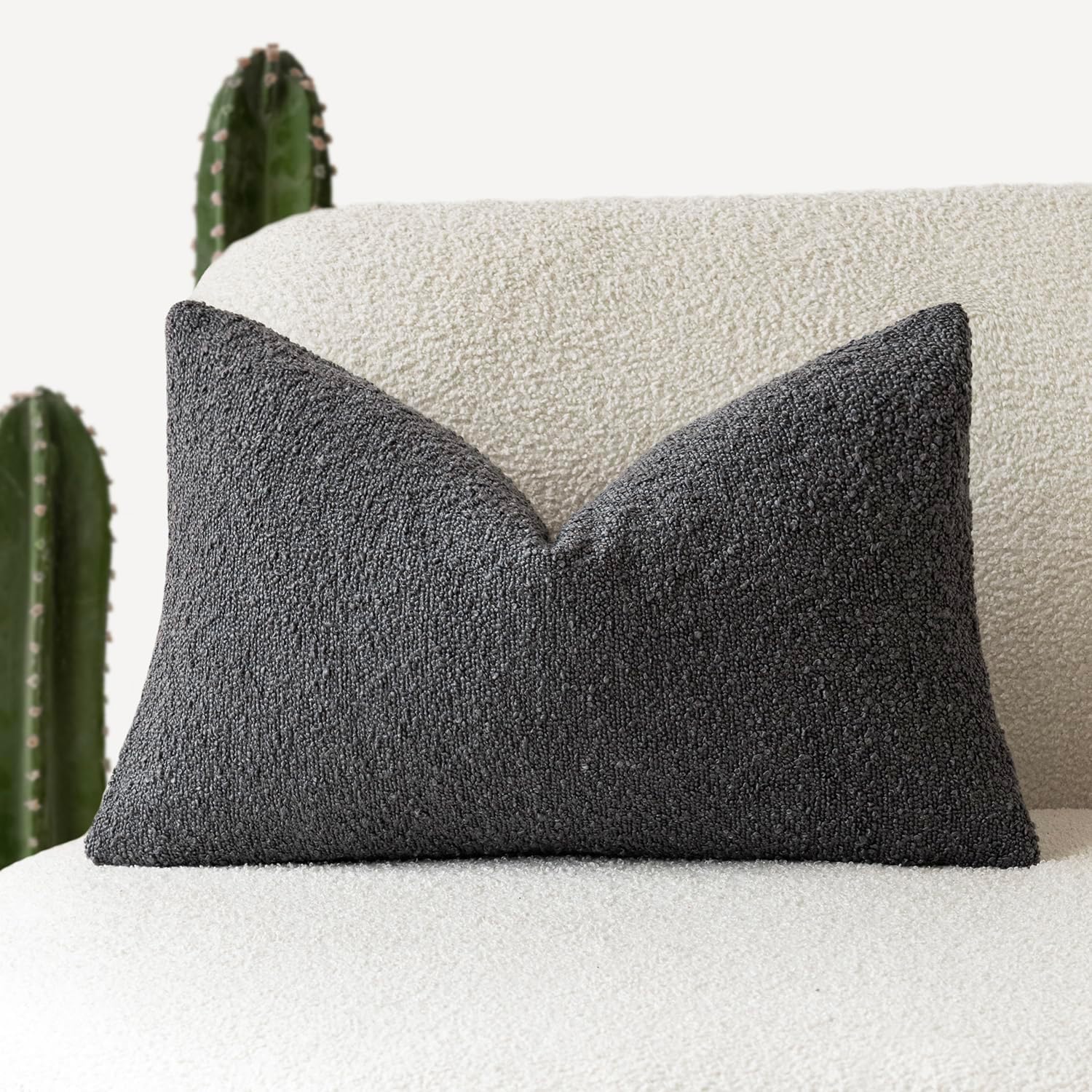 Textured Boucle Throw Pillow Cover