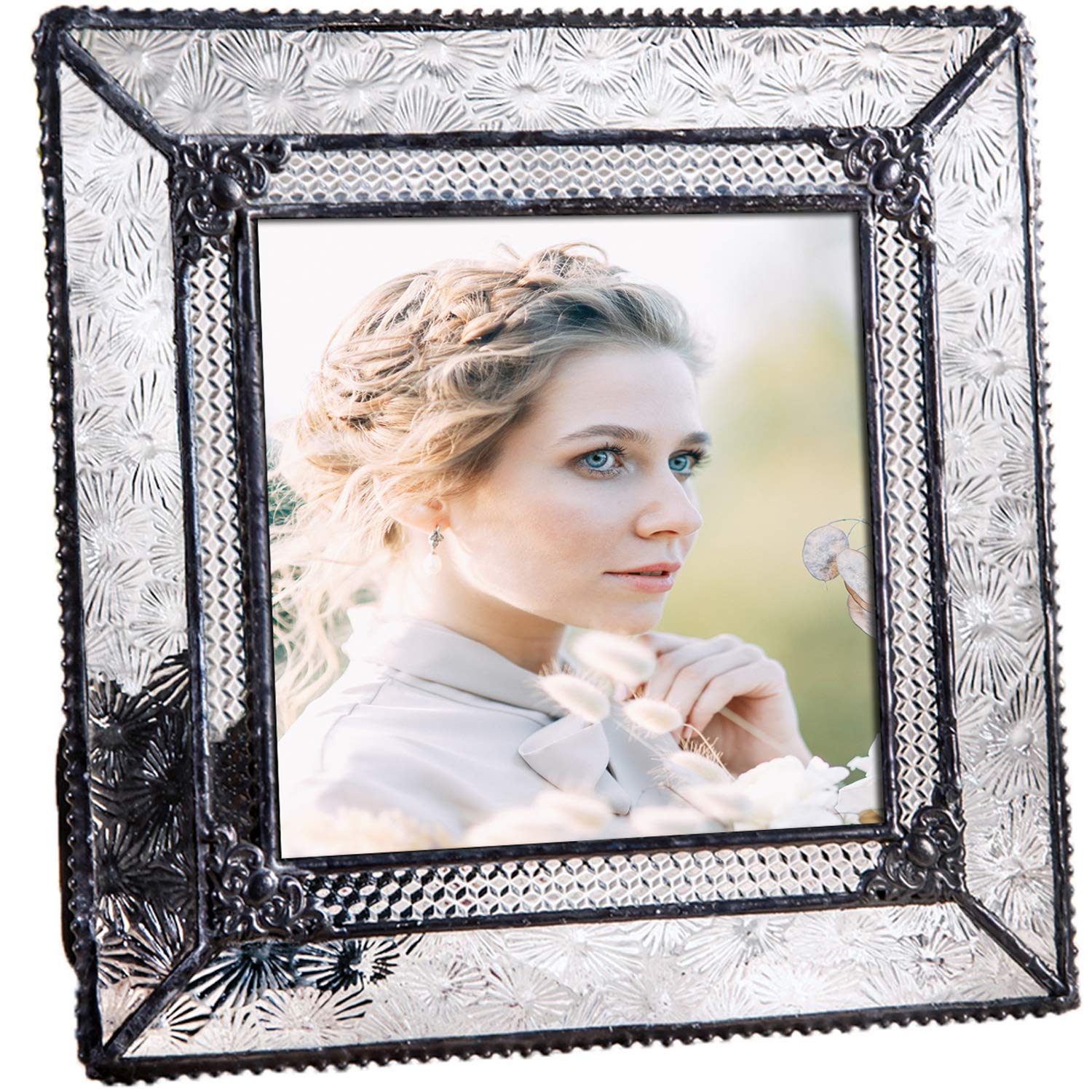 Amazon.co.jp: J Devlin ガラスアート写真 380-44 正方形 4 x 4 写真