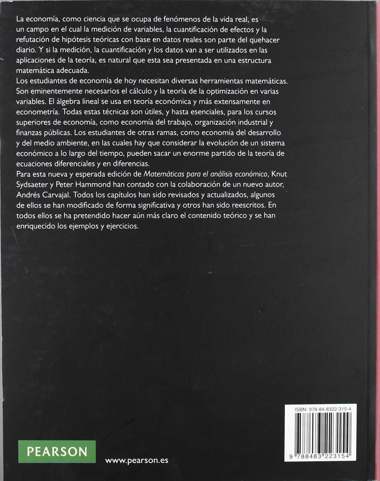 MATEMÁTICAS PARA EL ANÁLISIS ECONÓMICO (SIN COLECCION)