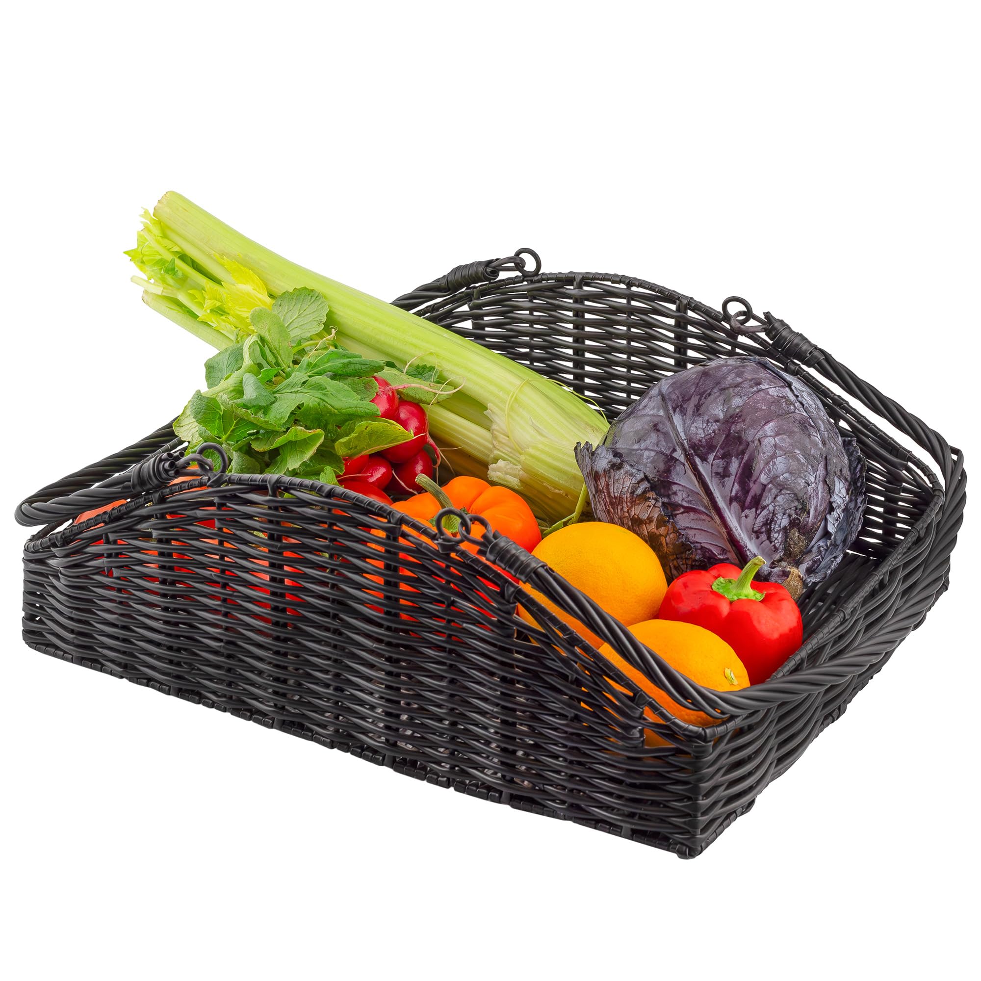 Esterno Garden Hod Basket; Charming Wicker-Style Harvesting Decorative Trug