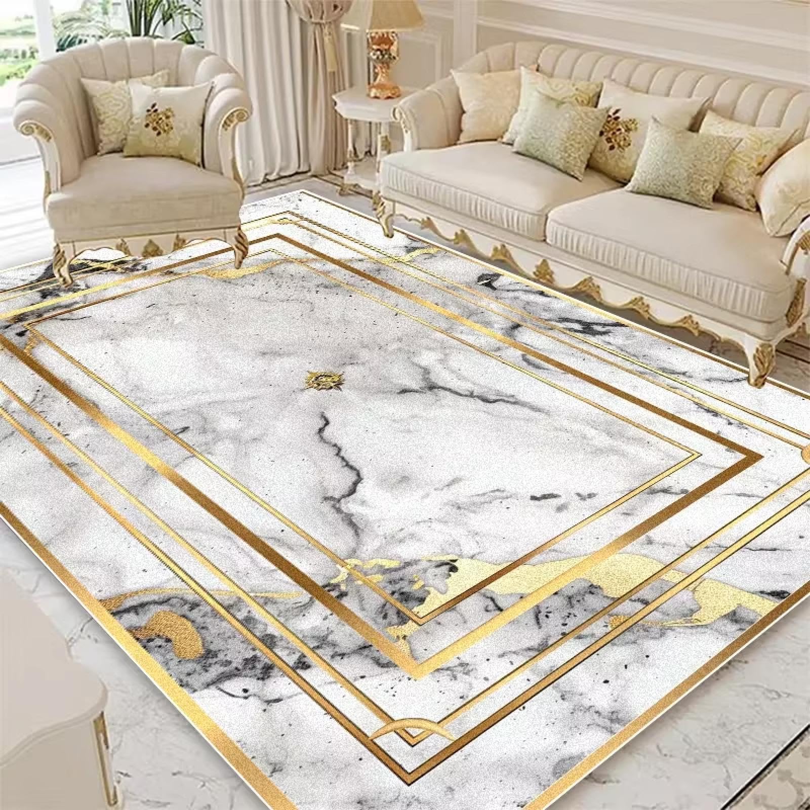 Tapis de luxe nordique marbre antidérapant pour en finir avec les sols glissants